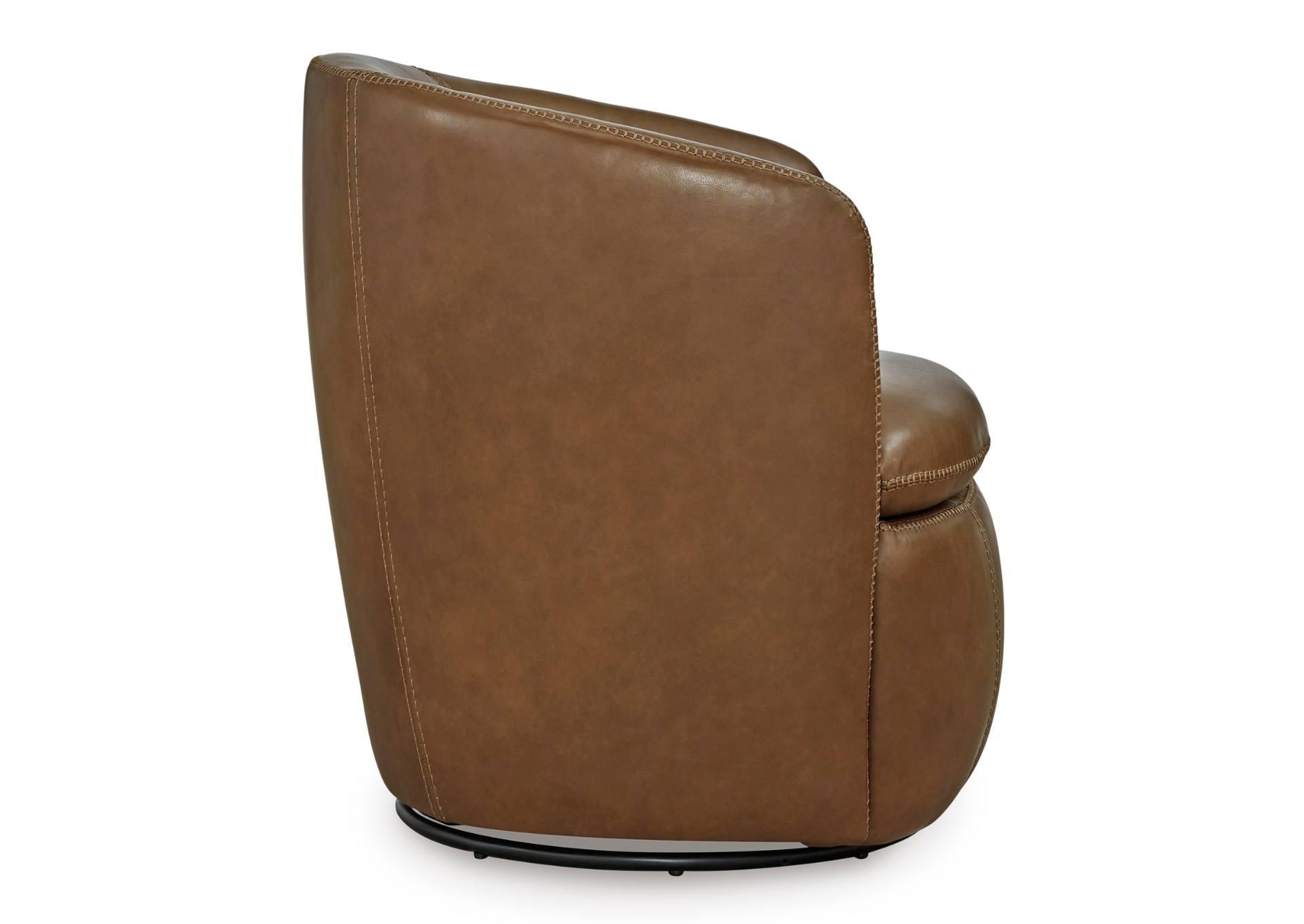 KIERREYS CARAMEL 100% LEATHER SWIVEL CHAIR,ASHLEY FURNITURE INC.