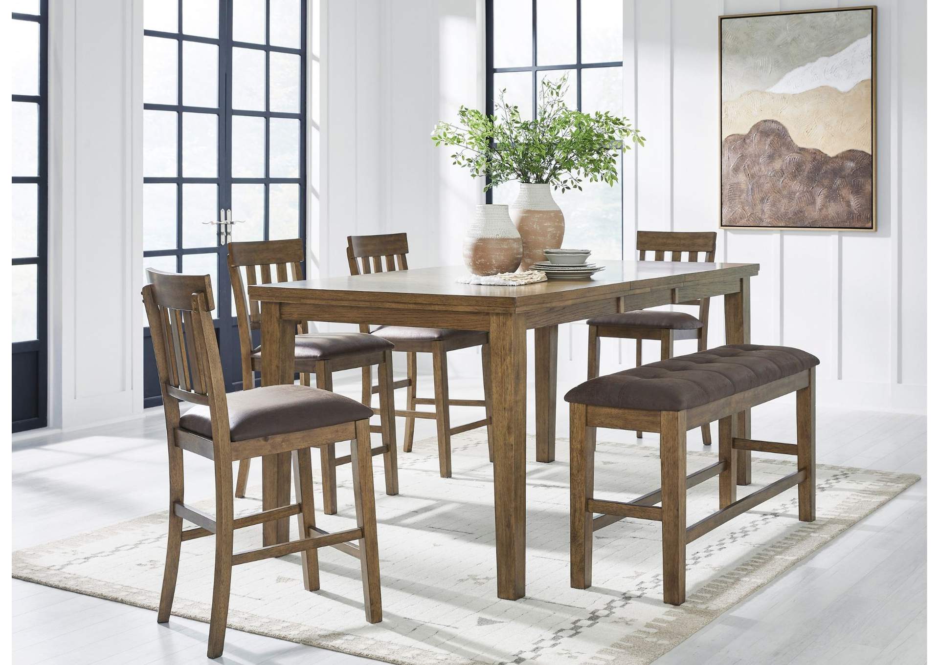 BROXTYN 6 PIECE COUNTER HEIGHT DINING SET,ASHLEY FURNITURE INC.