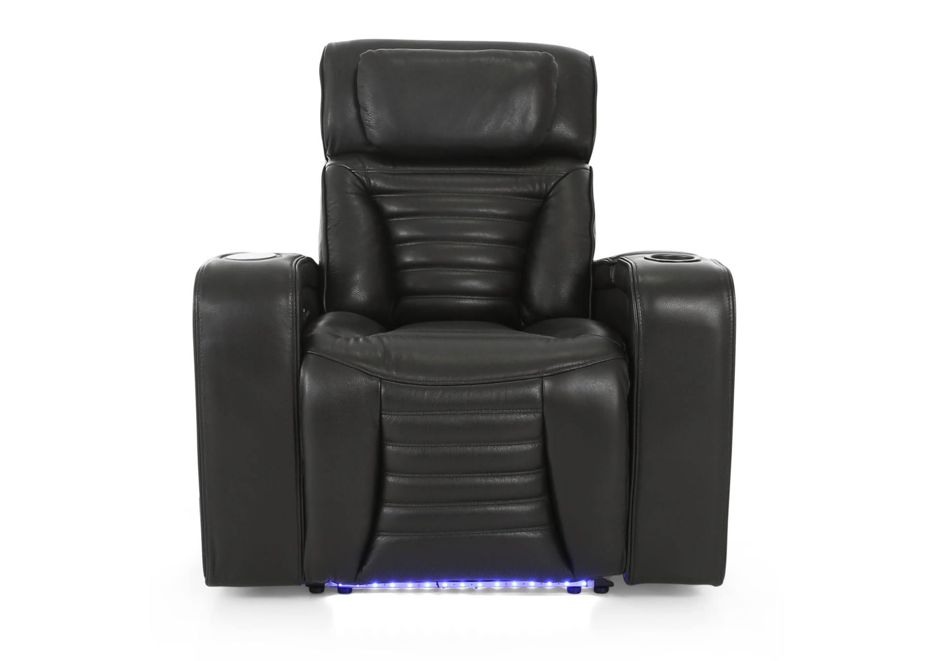 CALLIX BLACKBERRY LEATHER P2 POWER RECLINER WITH LIGHTS