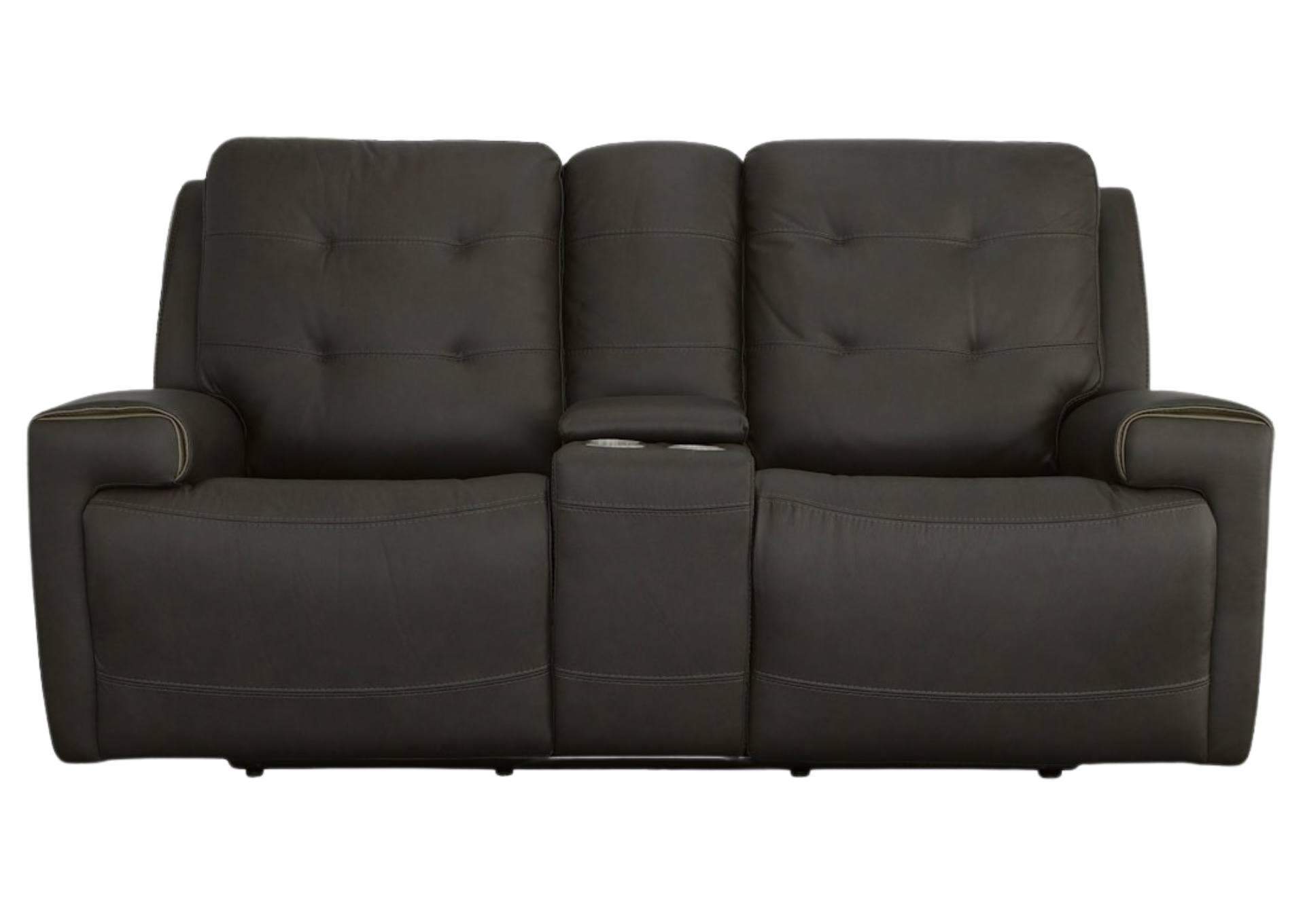 IRIS CHARCOAL RECLINING POWER LOVESEAT WITH CONSOLE P2,FLEXSTEEL INDUSTRIES INC.