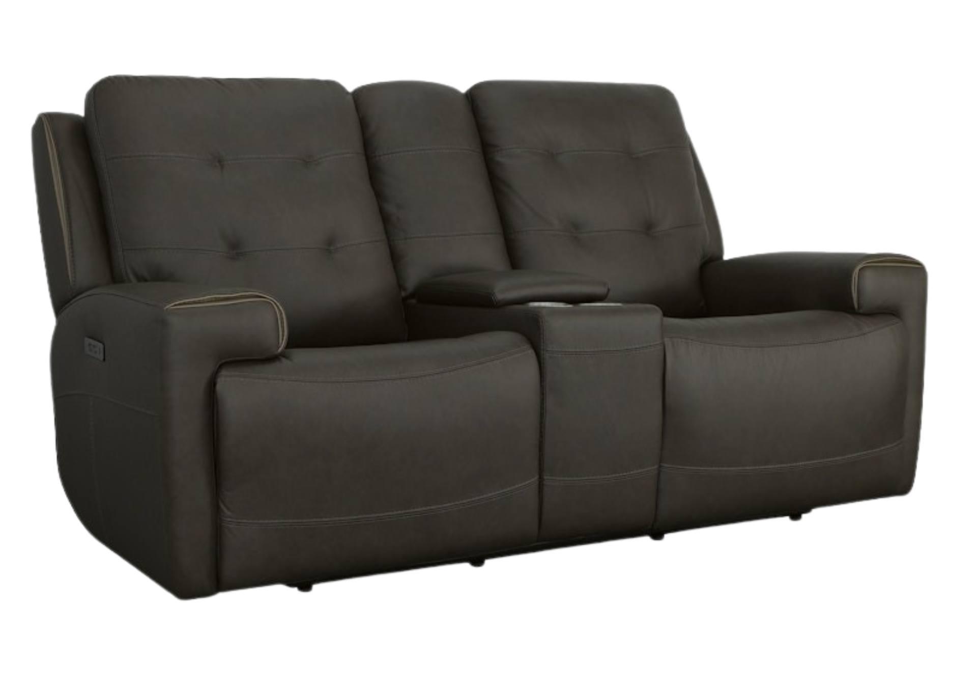 IRIS CHARCOAL RECLINING POWER LOVESEAT WITH CONSOLE P2,FLEXSTEEL INDUSTRIES INC.