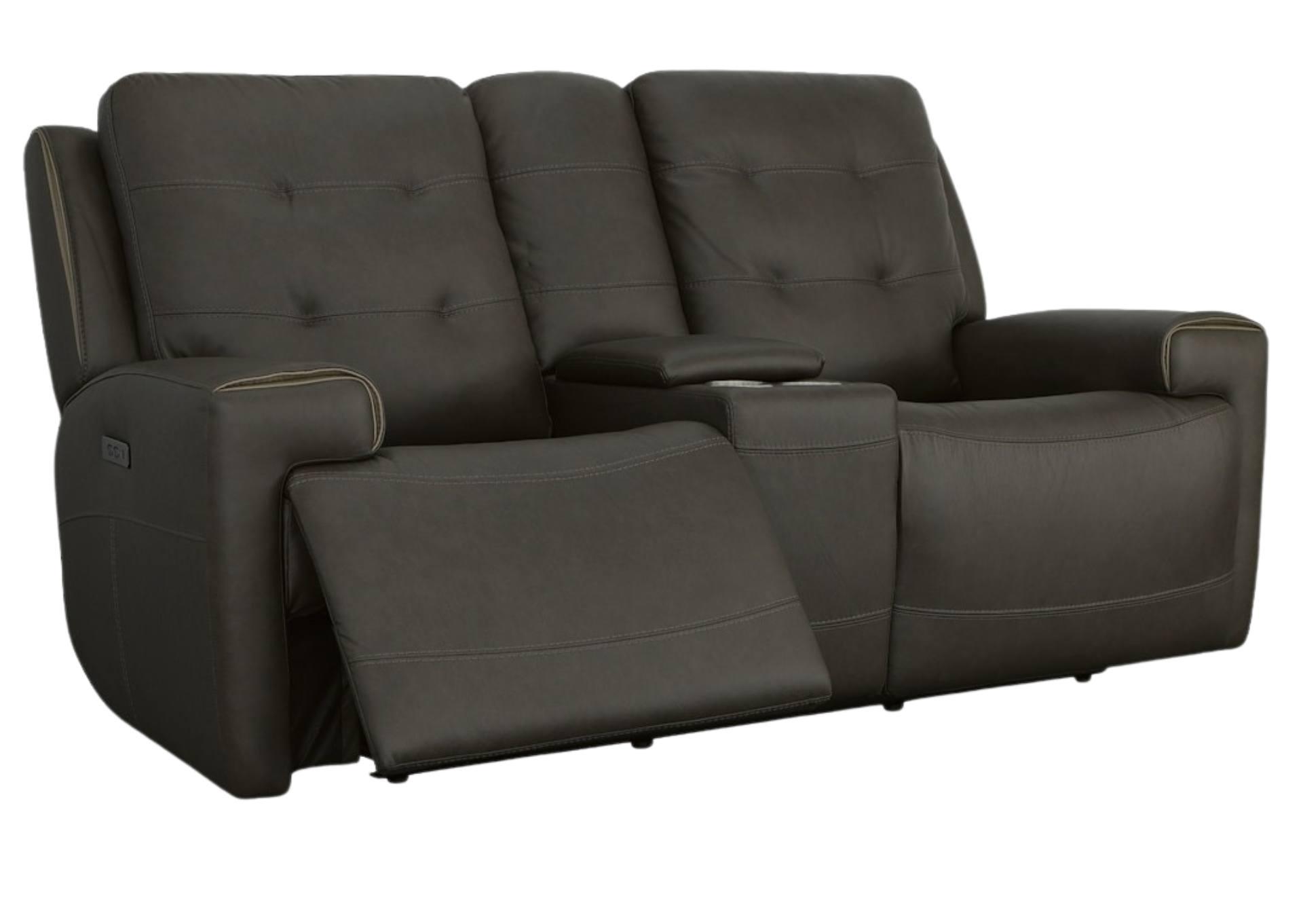 IRIS CHARCOAL RECLINING POWER LOVESEAT WITH CONSOLE P2,FLEXSTEEL INDUSTRIES INC.