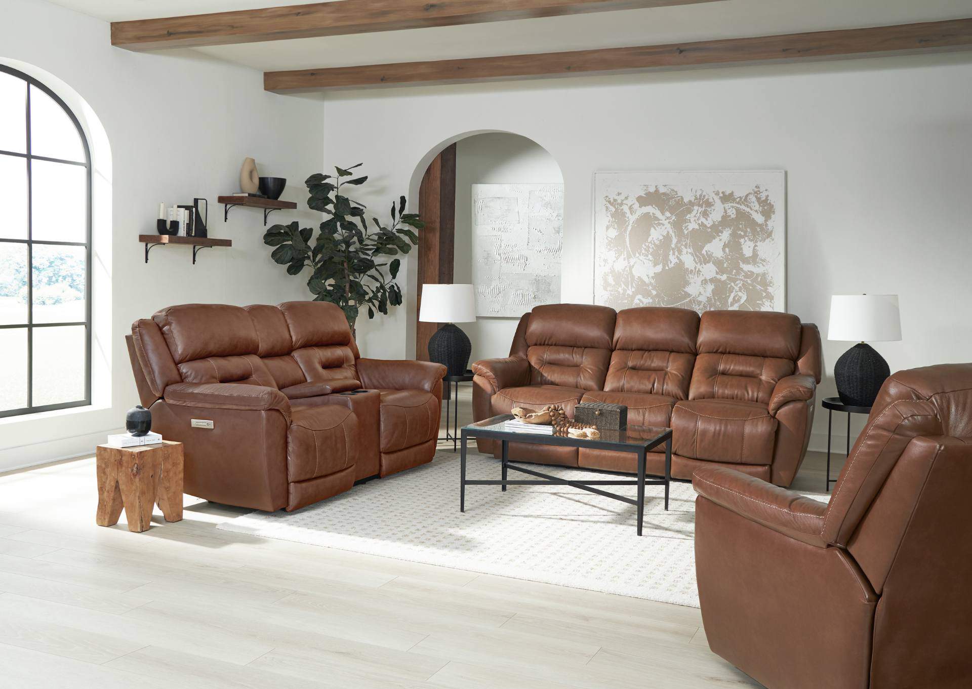 LAREDO SADDLE P3 LEATHER POWER SOFA,HOMESTRETCH