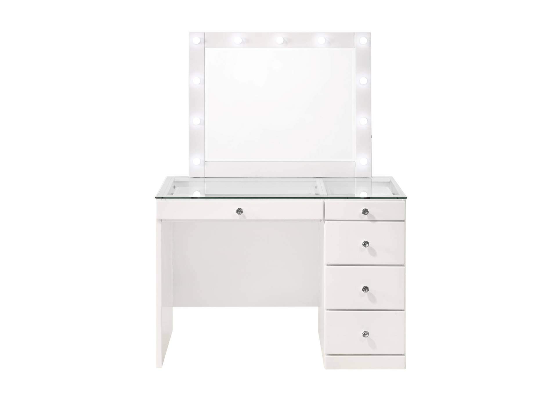MORGAN WHITE VANITY WITH LED MIRROR,CROWN MARK INT.