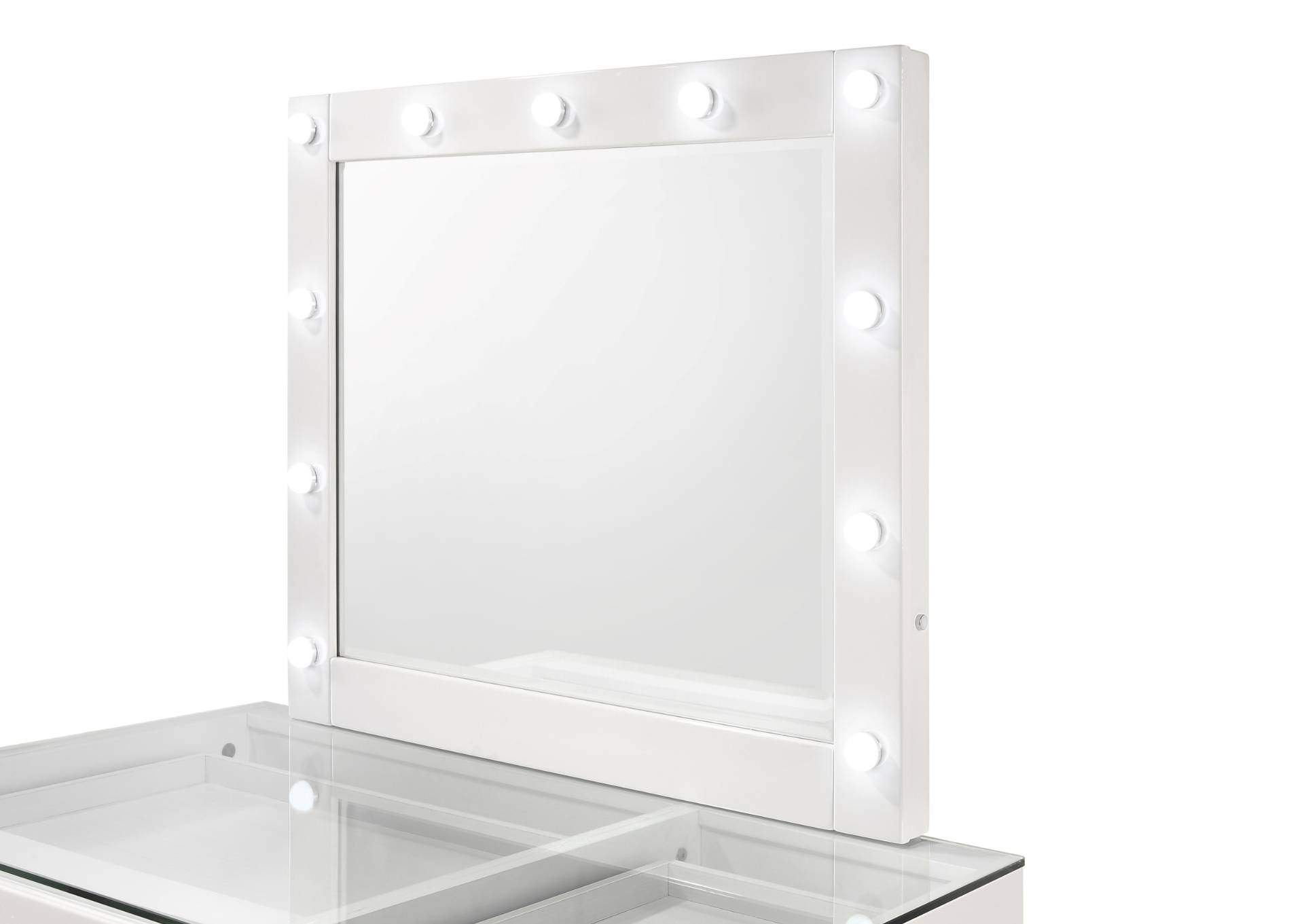 MORGAN WHITE VANITY WITH LED MIRROR,CROWN MARK INT.