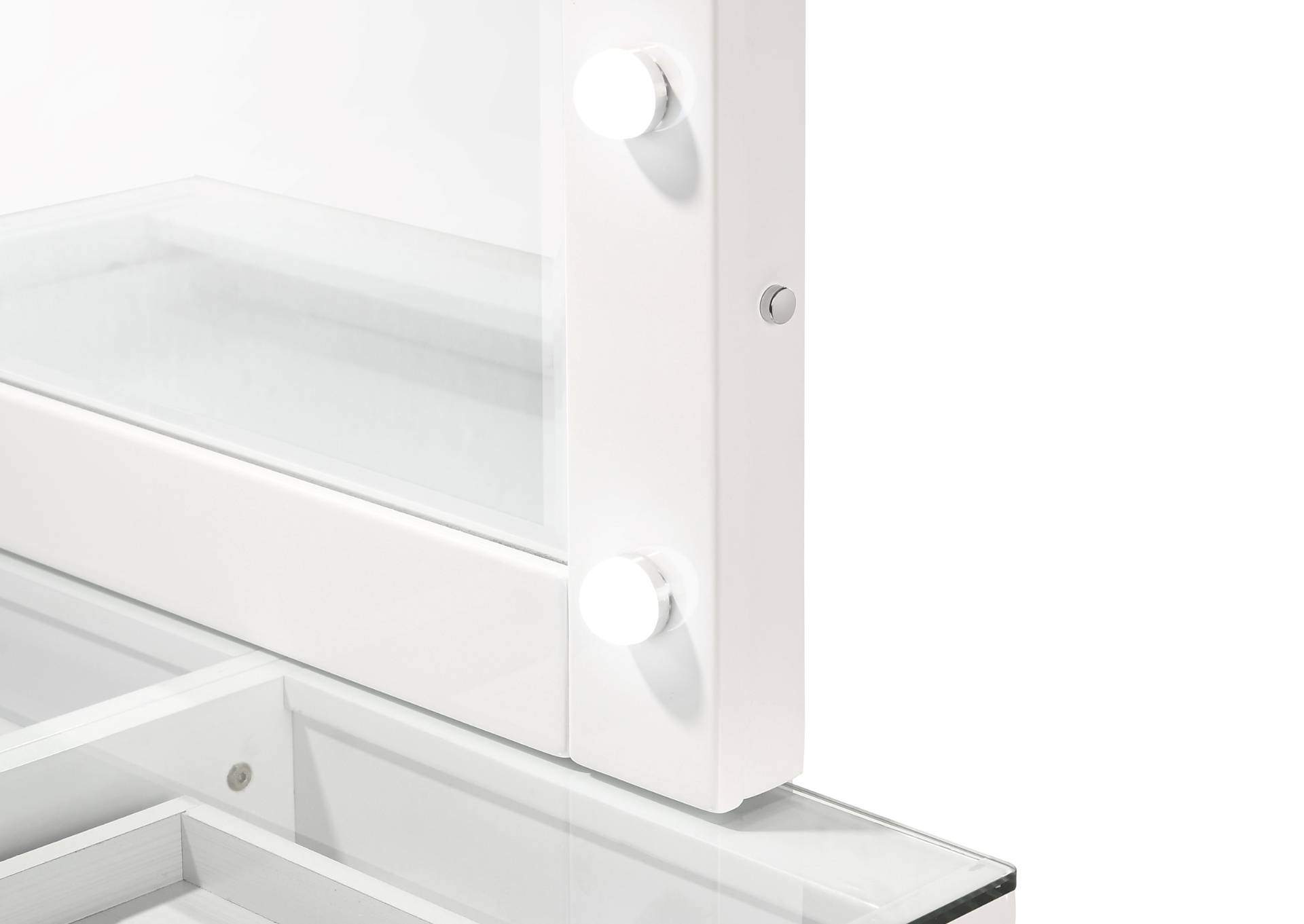 MORGAN WHITE VANITY WITH LED MIRROR,CROWN MARK INT.