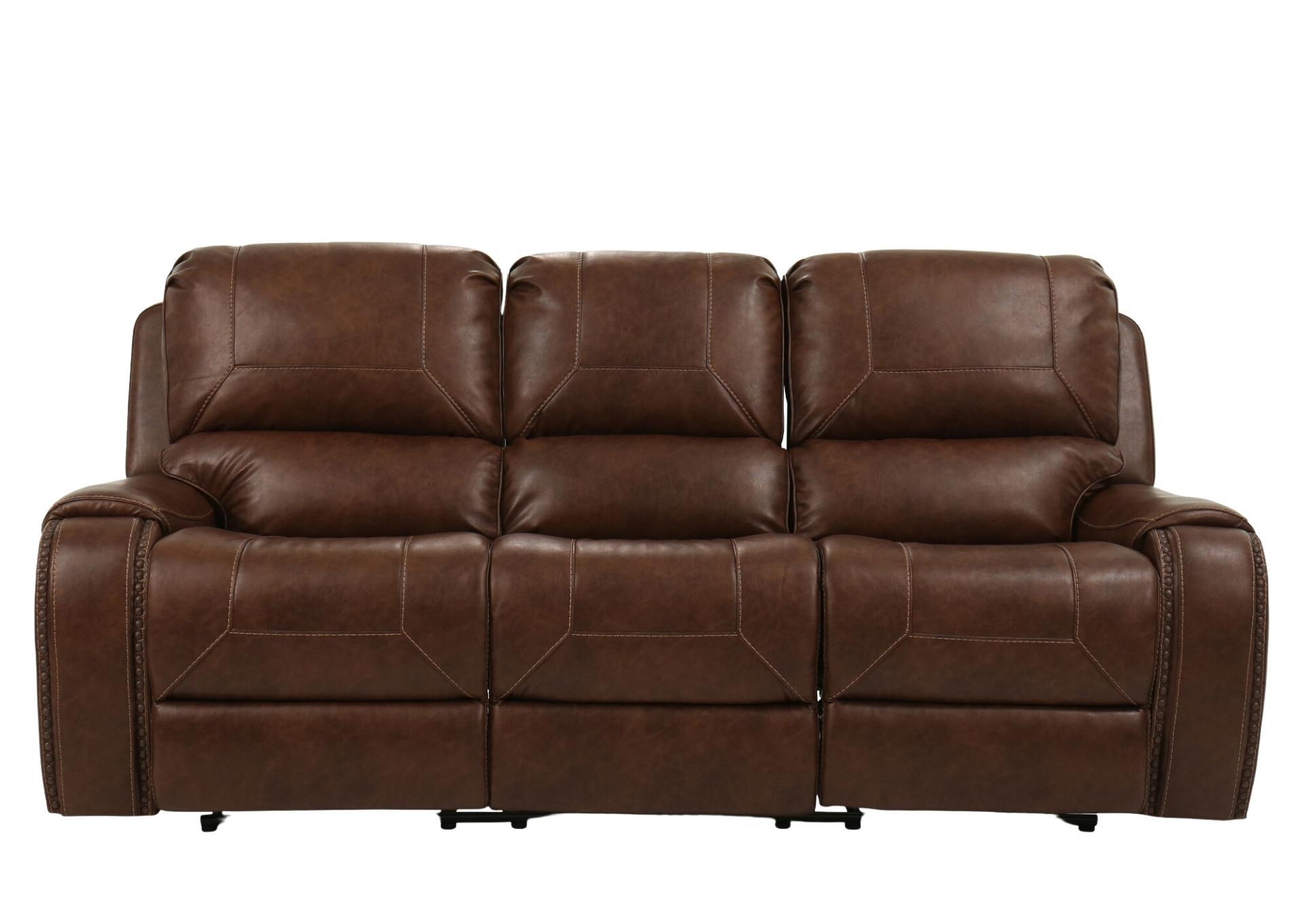 KEILY BROWN RECLINING SOFA WITH DROP DOWN TABLE