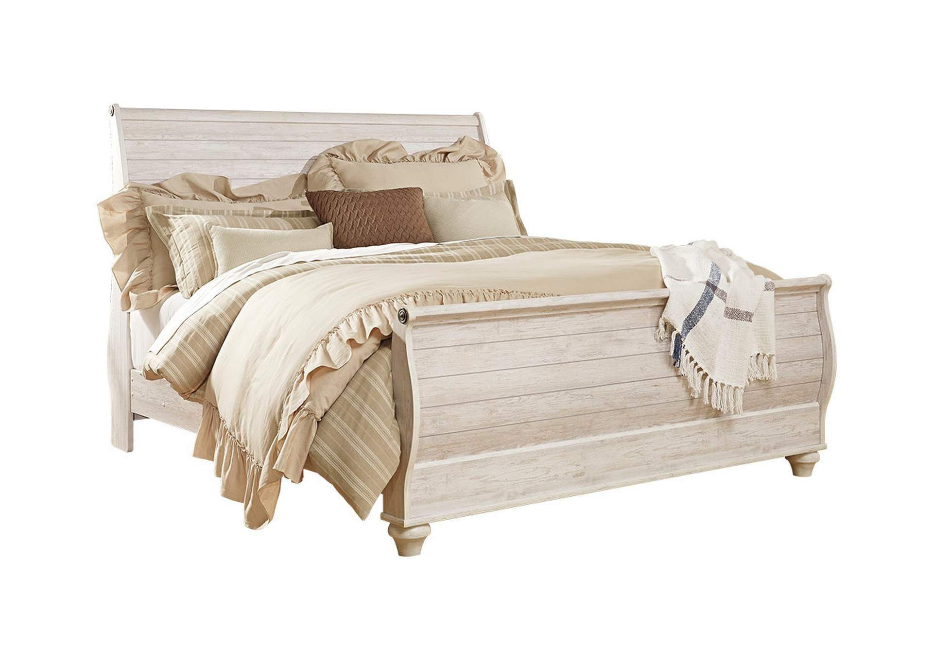 WILLOWTON QUEEN BED SLEIGH WHITE,ASHLEY FURNITURE INC.
