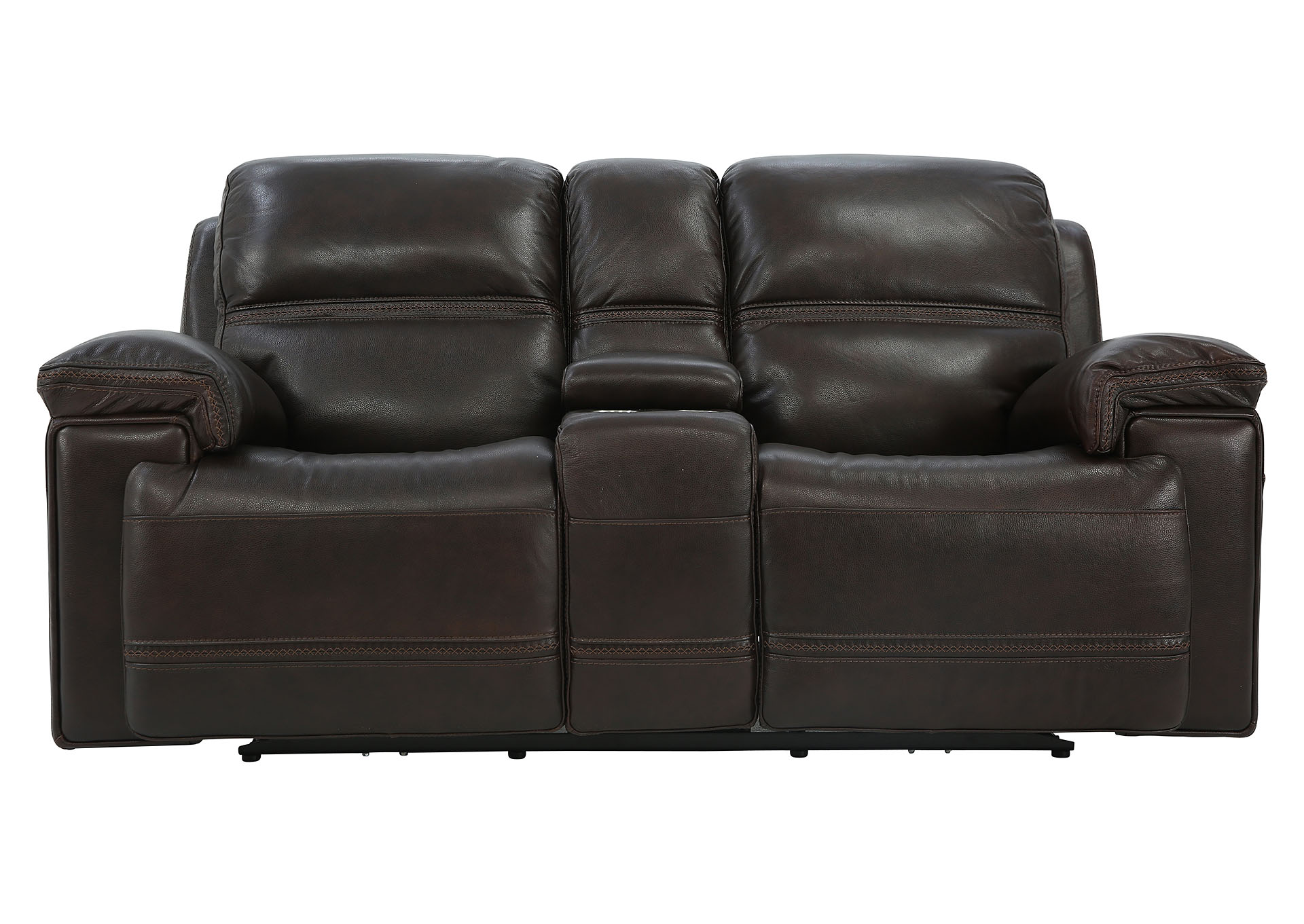 FENWICK POWER DARK BROWN RECLINING LOVESEAT WITH CONSOLE P2,FLEXSTEEL INDUSTRIES INC.