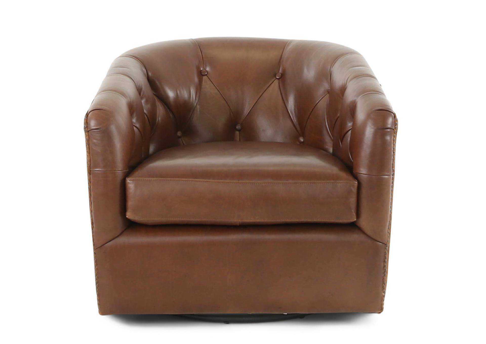 AMOS BROWN LEATHER SWIVEL CHAIR,MNDY