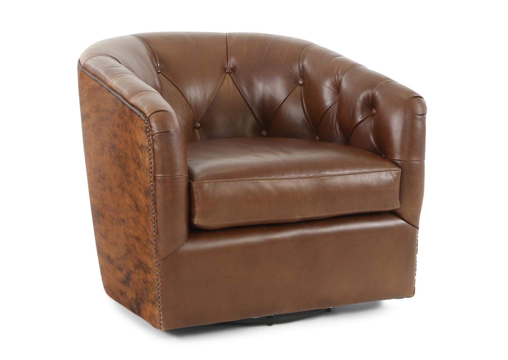 AMOS BROWN LEATHER SWIVEL CHAIR,MNDY