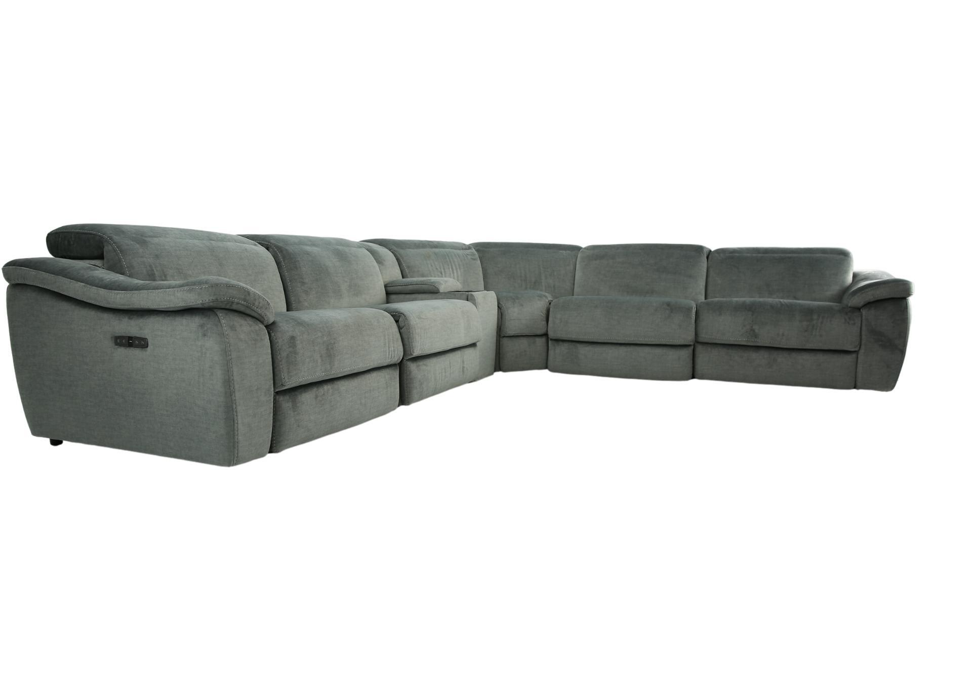 MAITLAND PEWTER 7 PIECE 2P POWER ZERO G SECTIONAL,CHEERS