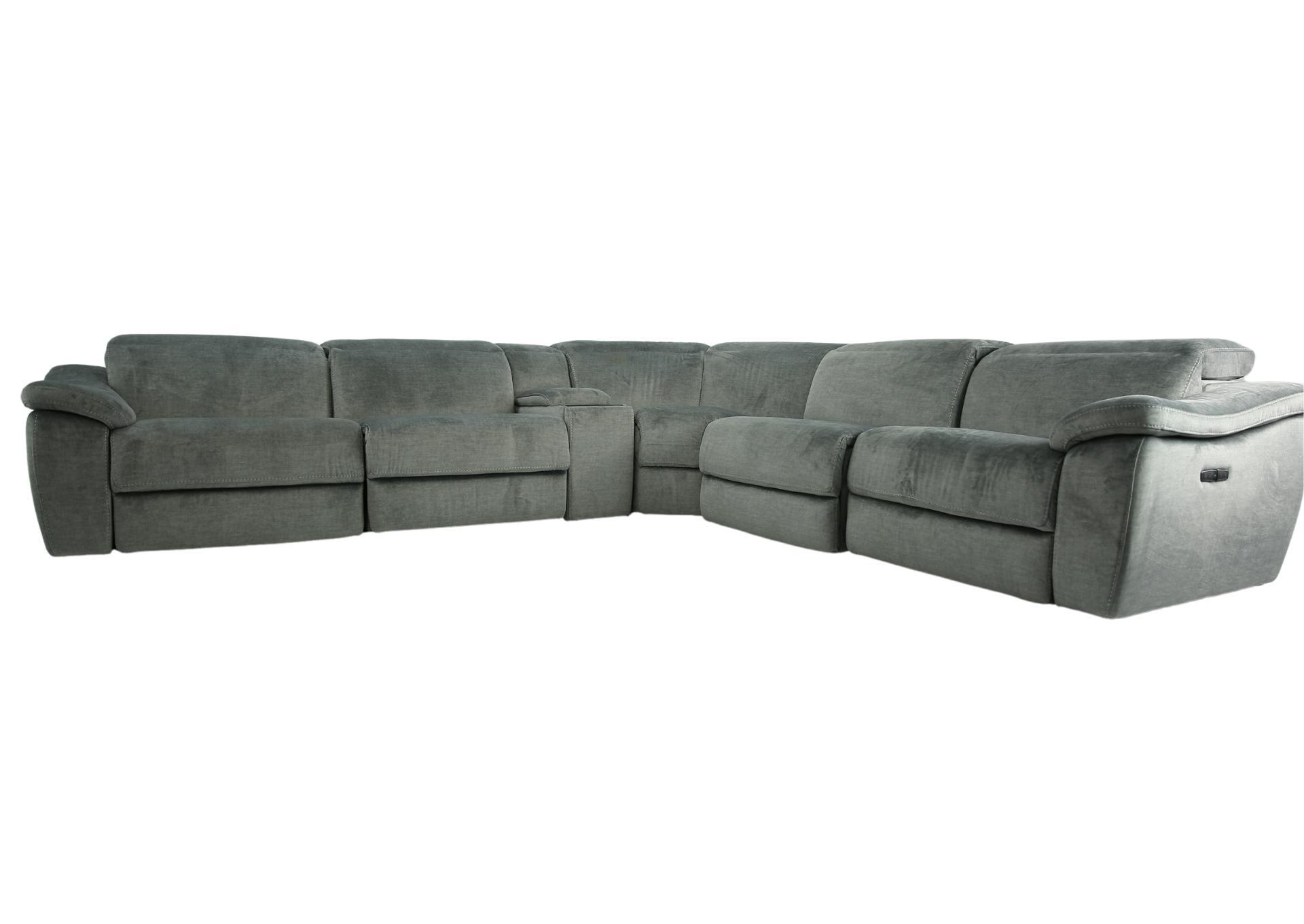 MAITLAND PEWTER 7 PIECE 2P POWER ZERO G SECTIONAL,CHEERS