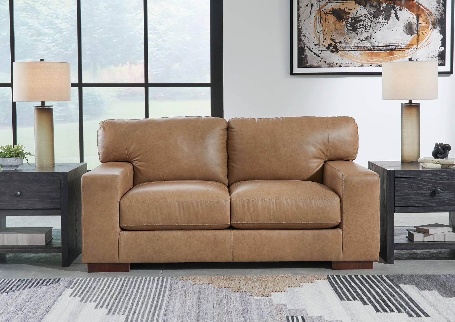 LOMBARDIA TUMBLEWEED LEATHER LOVESEAT,ASHLEY FURNITURE INC.