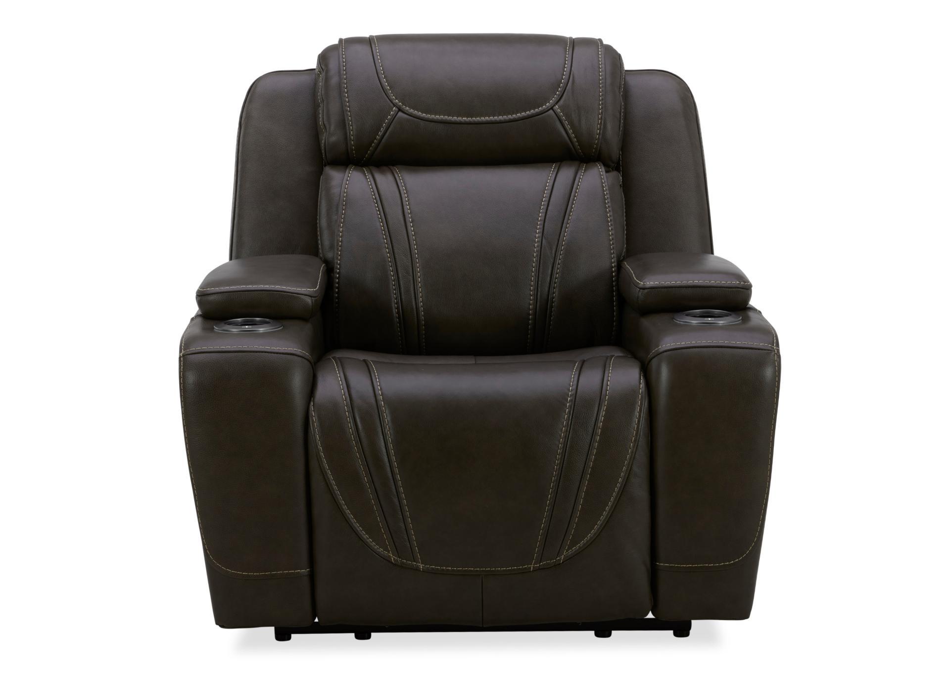 BOSTON CHARCOAL LEATHER POWER RECLINER,KUKA