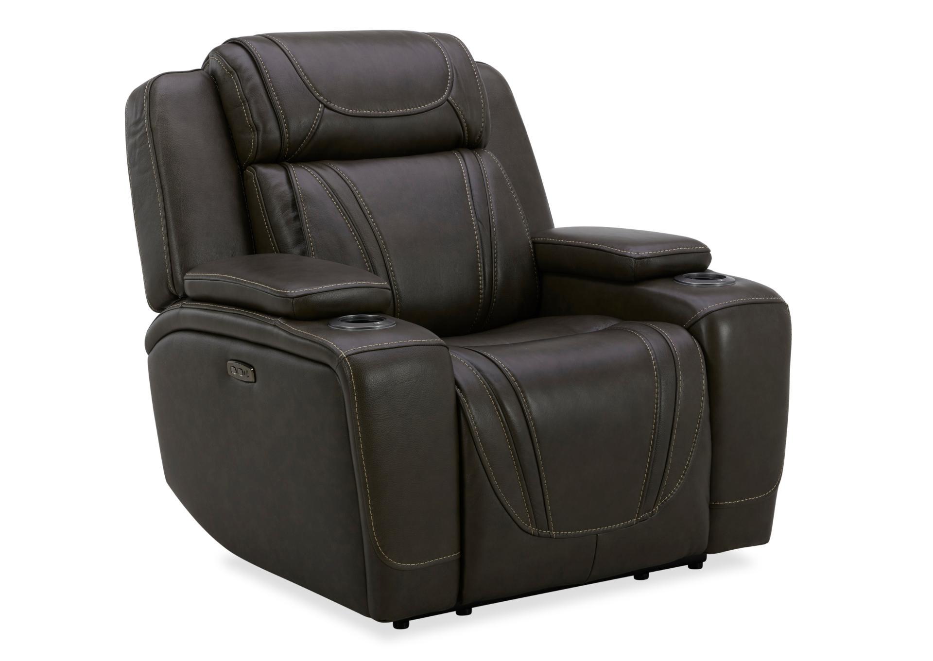 BOSTON CHARCOAL LEATHER POWER RECLINER,KUKA