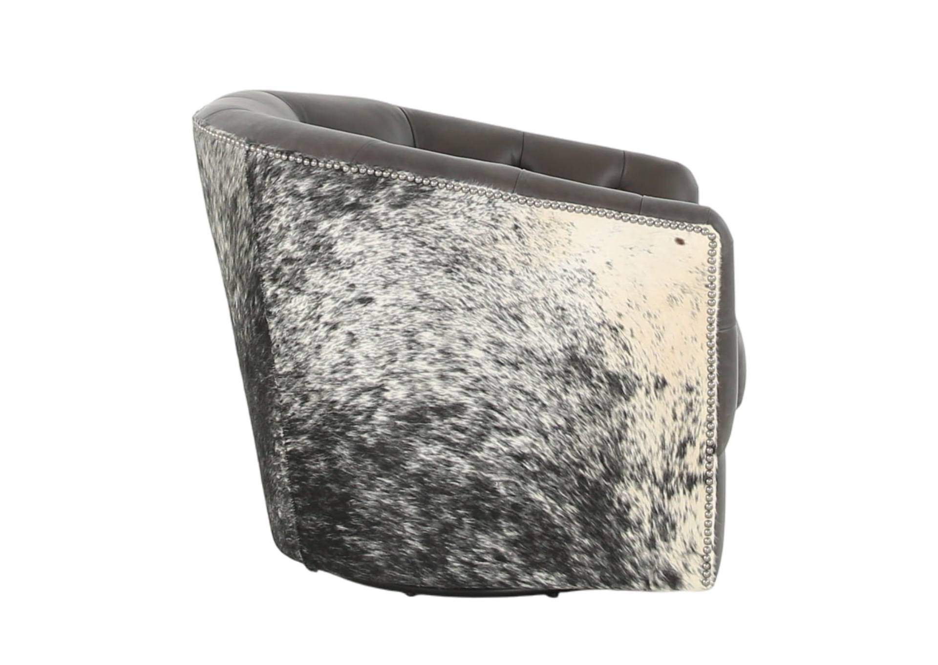 AMOS BLACK LEATHER SWIVEL CHAIR,MNDY