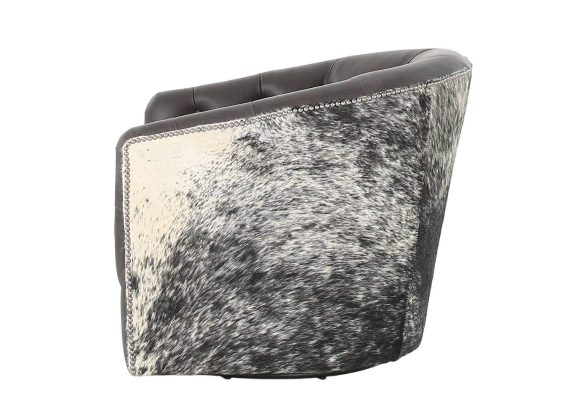 AMOS BLACK LEATHER SWIVEL CHAIR,MNDY