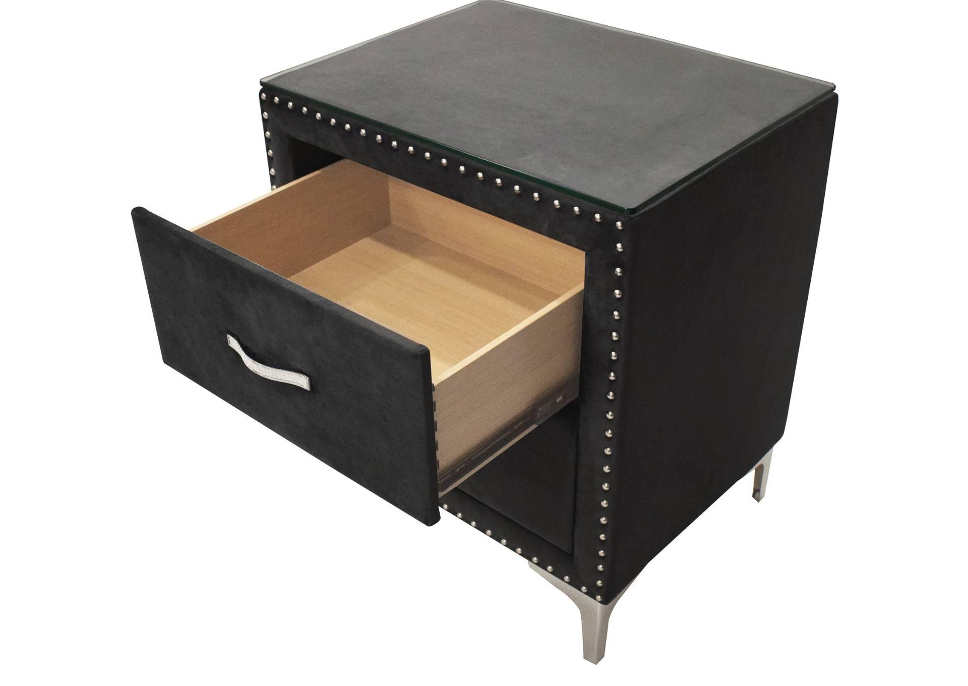 LUCINDA BLACK NIGHTSTAND,CROWN MARK INT.