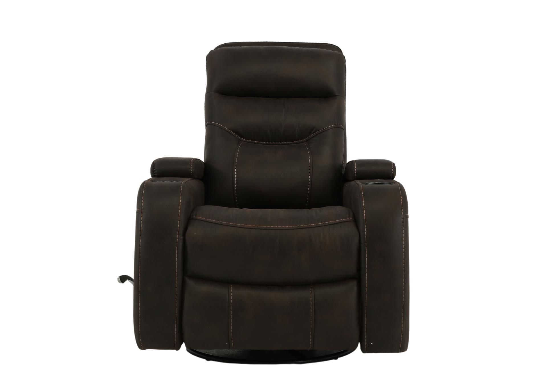 PECOS DARK BROWN SWIVEL GLIDER RECLINER