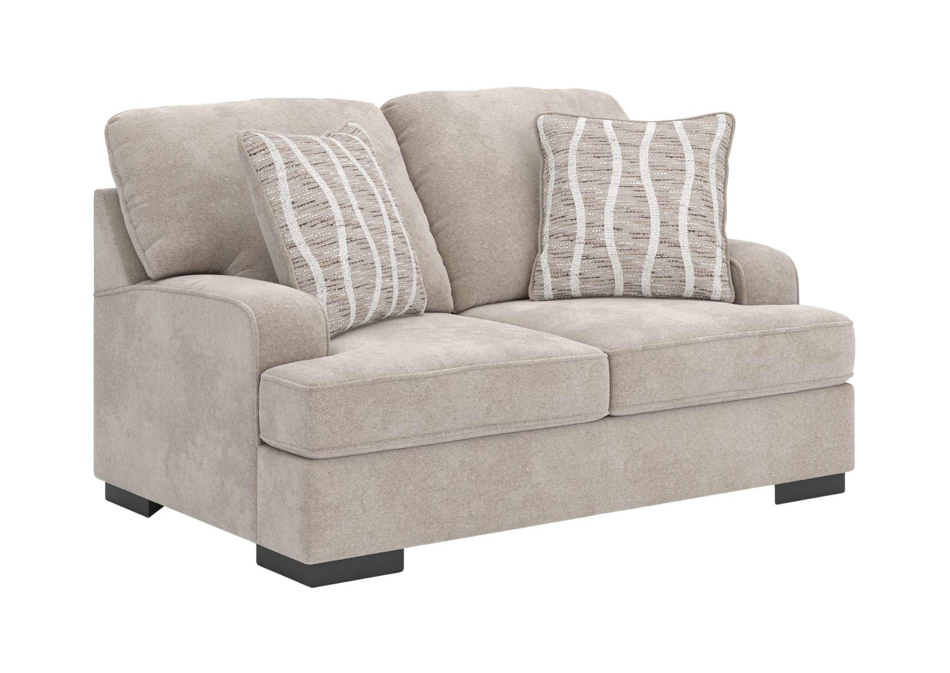 HIGH PROFILE TAUPE LOVESEAT,ASHLEY FURNITURE INC.