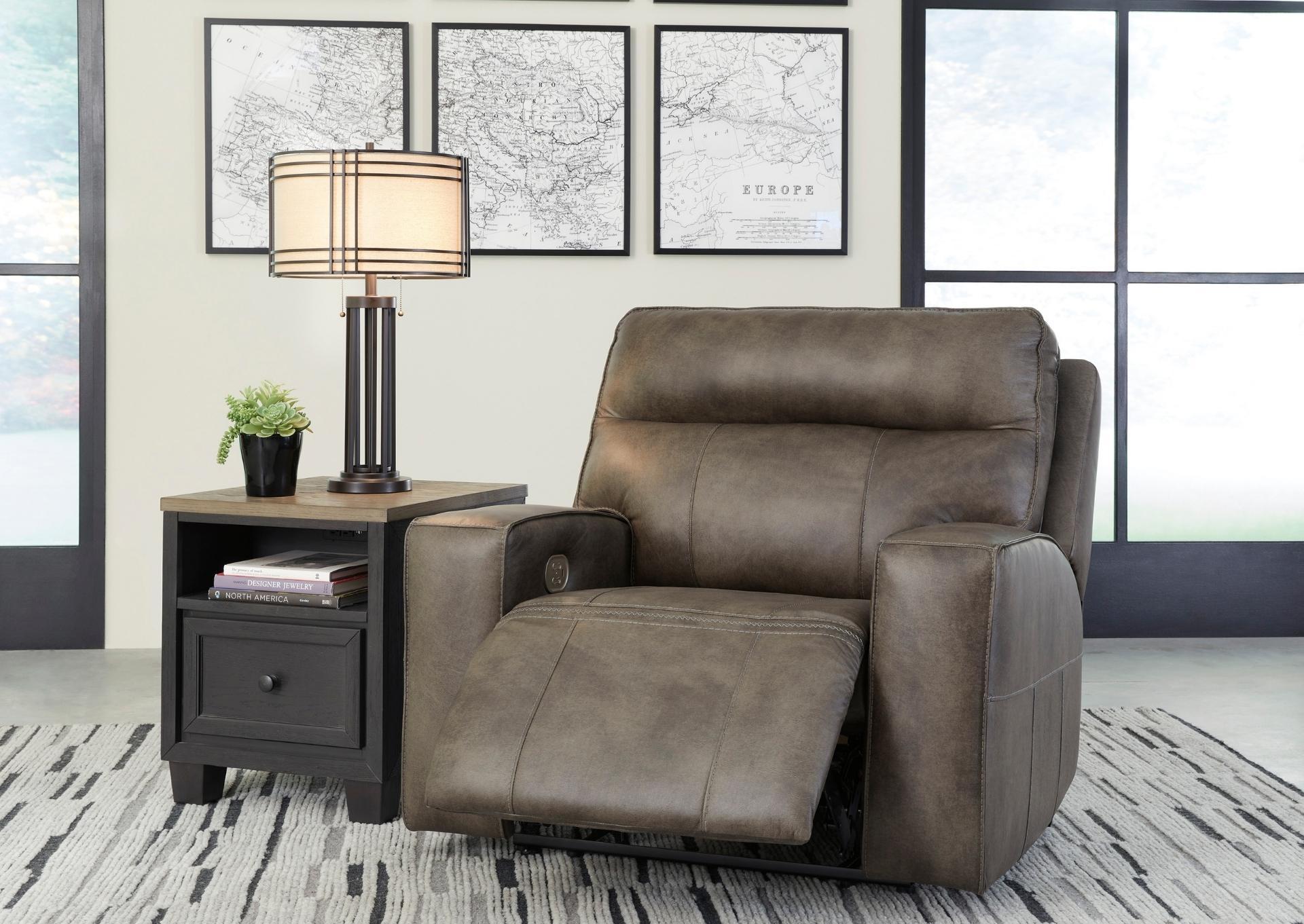 GAME PLAN CONCRETE LEATHER 2P POWER RECLINER,ASHLEY FURNITURE INC.