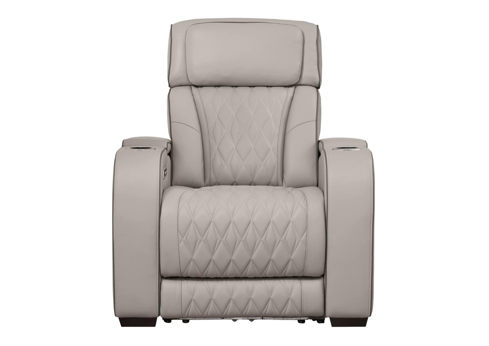 BOYINGTON GRAY P3 POWER RECLINER WITH MASSAGE, HEAT, AND LED LIGHTING