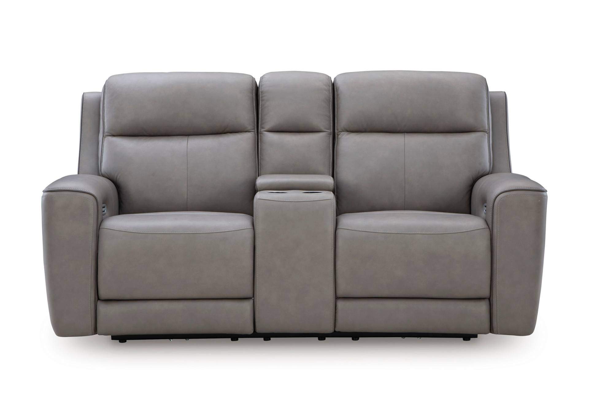 ZELDA COIN LEATHER 2P POWER CONSOLE LOVESEAT,ASHLEY FURNITURE INC.