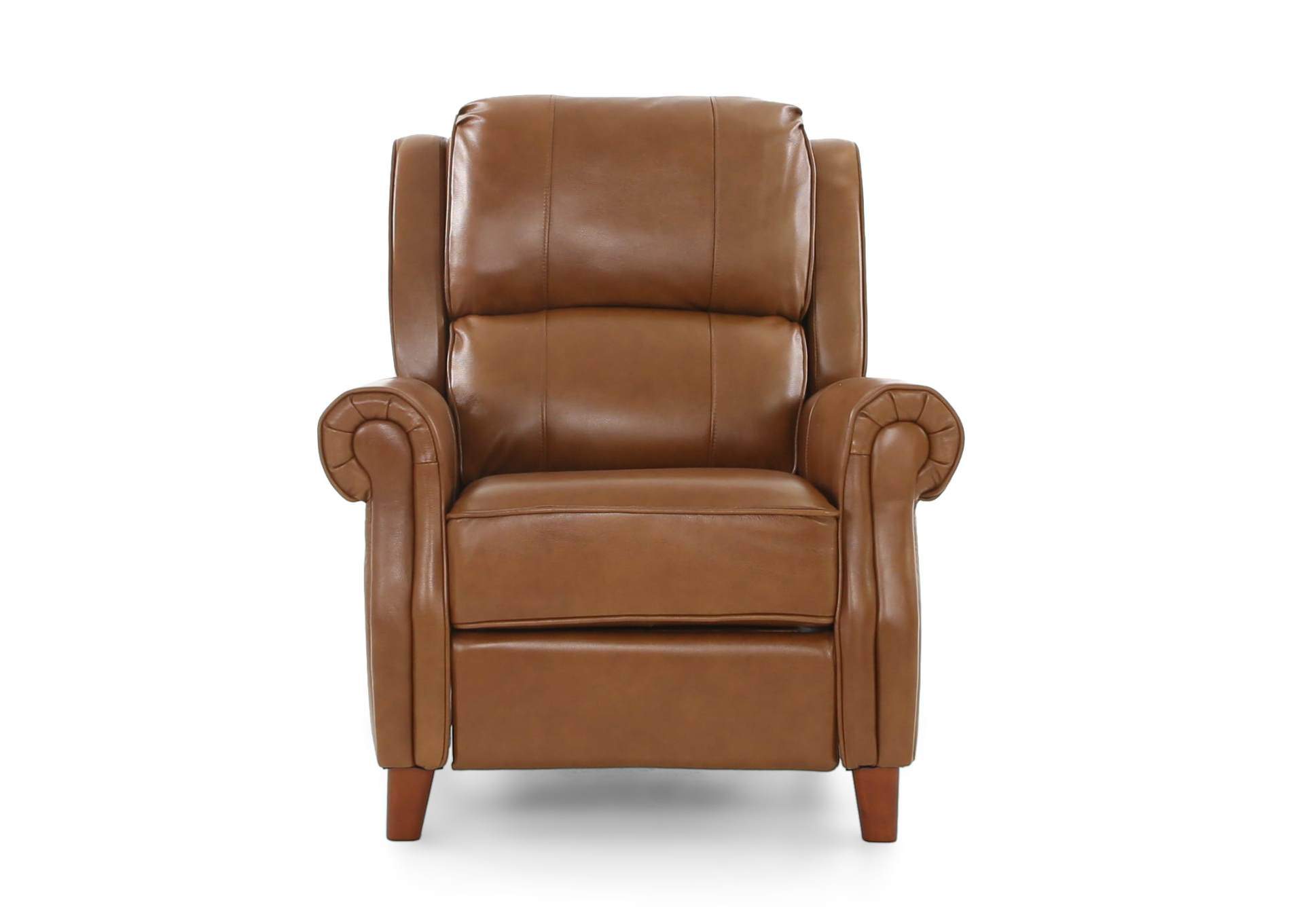 BRADENTON BUCKSKIN LEATHER PUSH BACK RECLINER,CHEERS