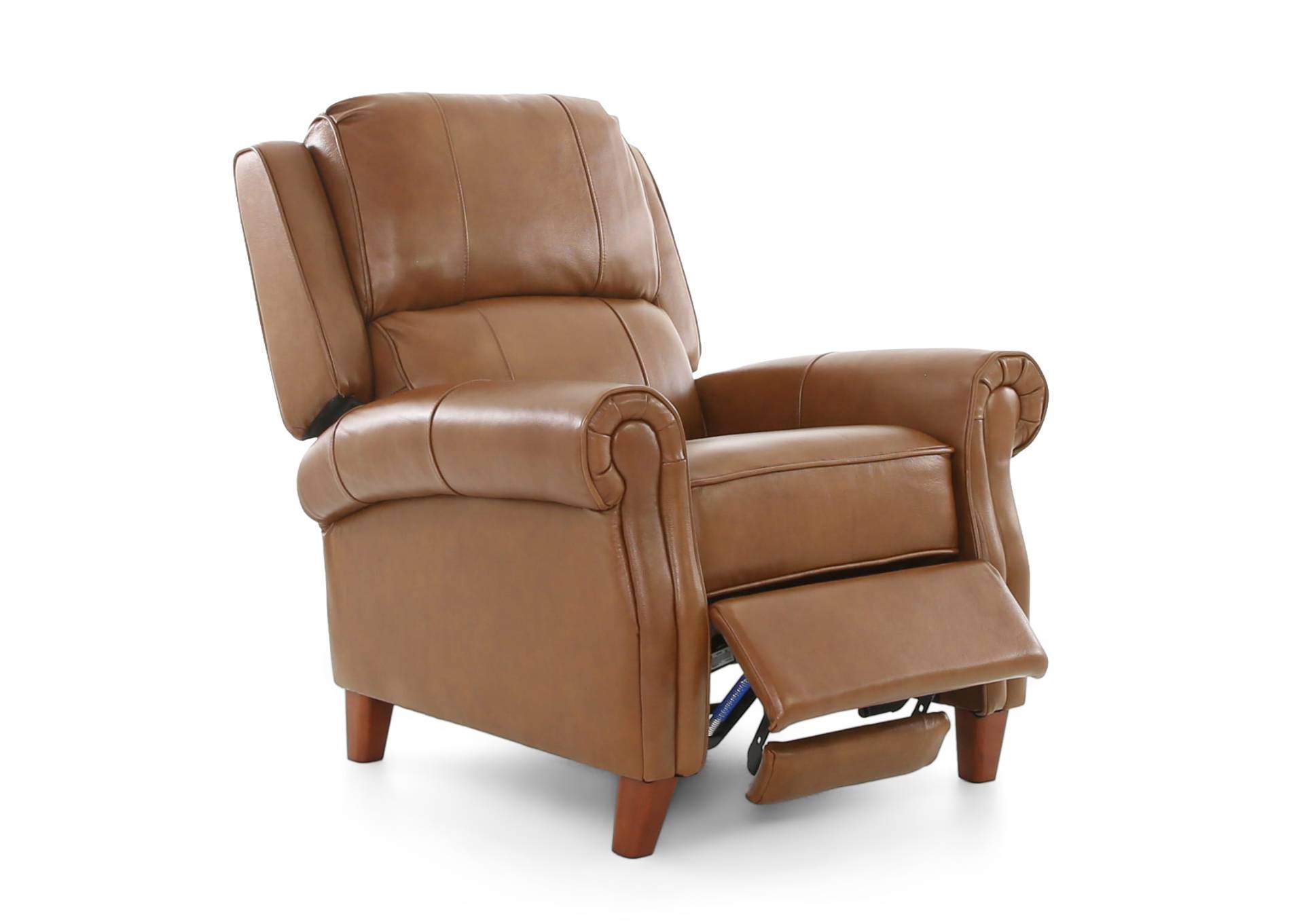 BRADENTON BUCKSKIN LEATHER PUSH BACK RECLINER,CHEERS