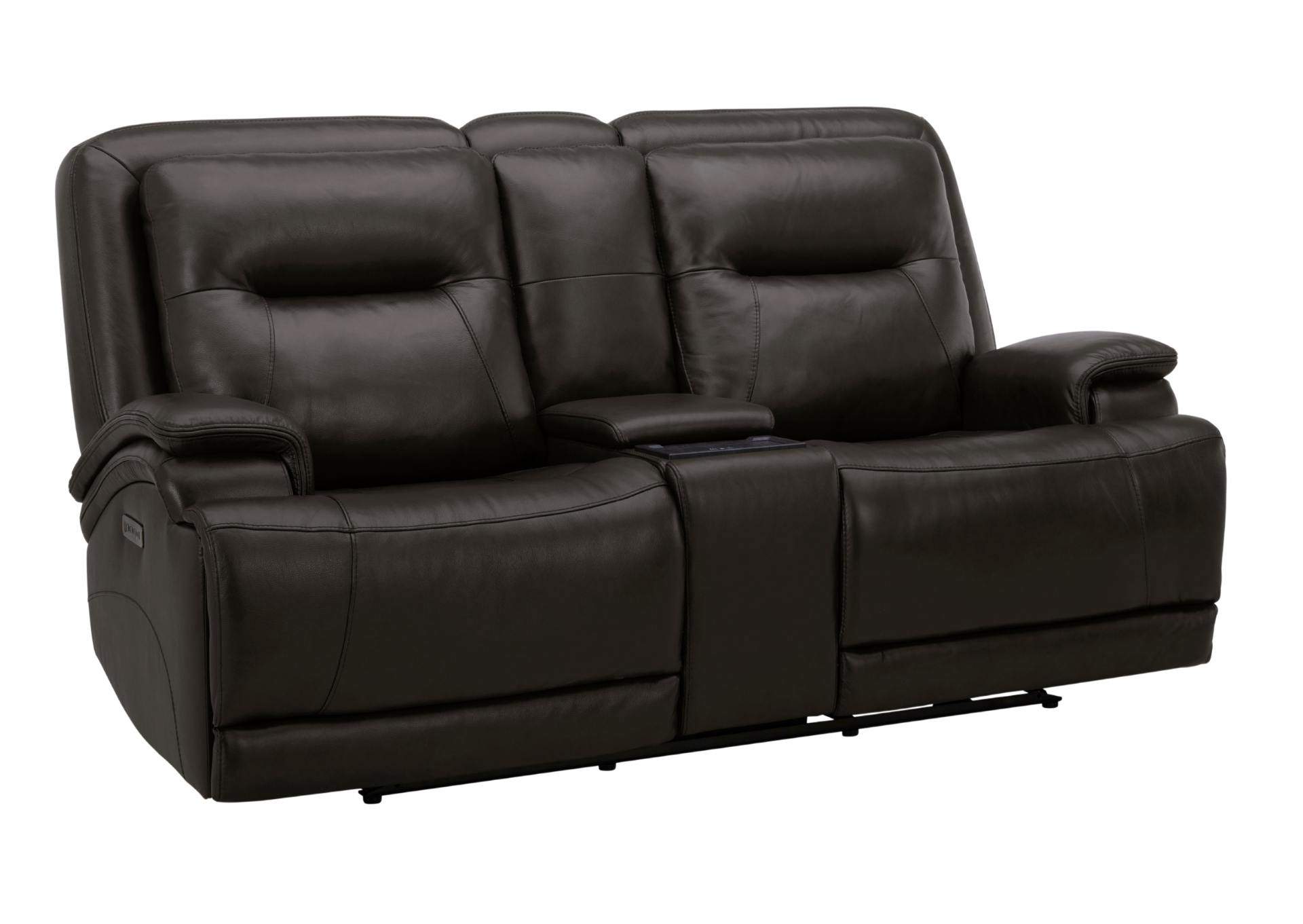 BROCKTON CHARCOAL 3P POWER CONSOLE LOVESEAT WITH POWER HEADREST AND LUMBAR,KUKA