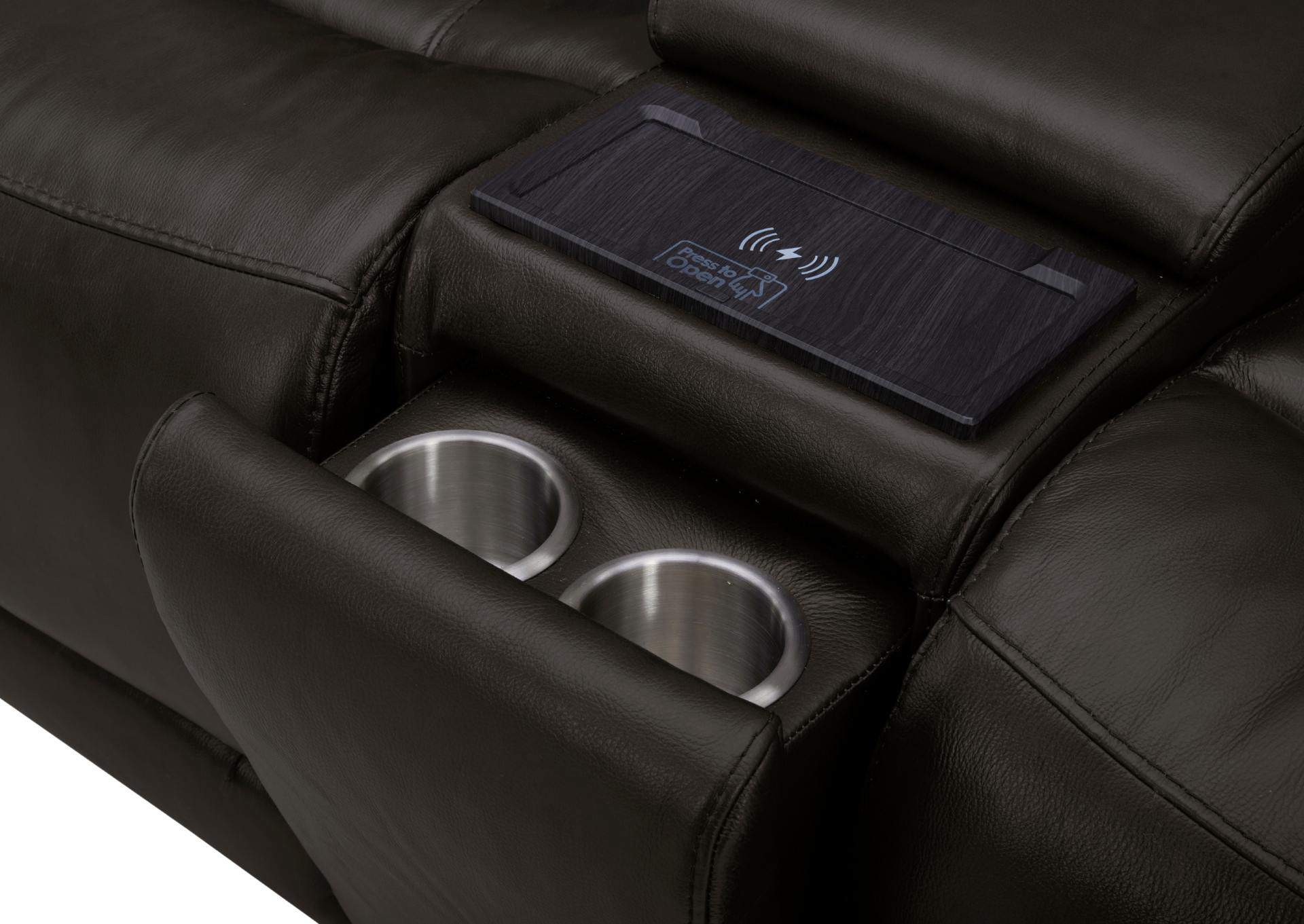 BROCKTON CHARCOAL 3P POWER CONSOLE LOVESEAT WITH POWER HEADREST AND LUMBAR,KUKA