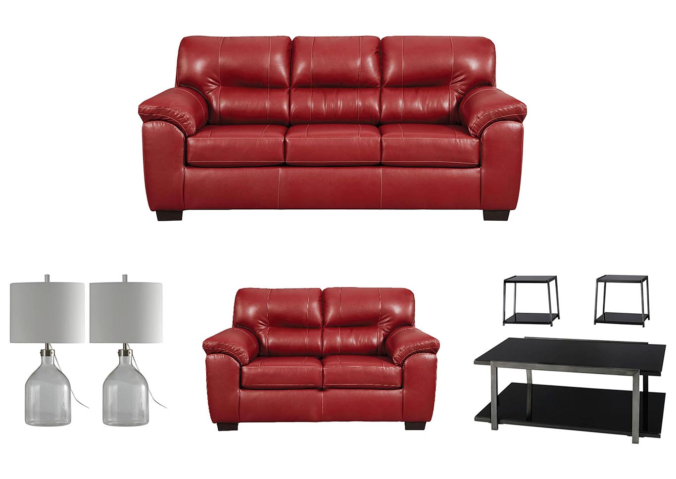 AUSTIN RED LIVING ROOM SET Ivan Smith