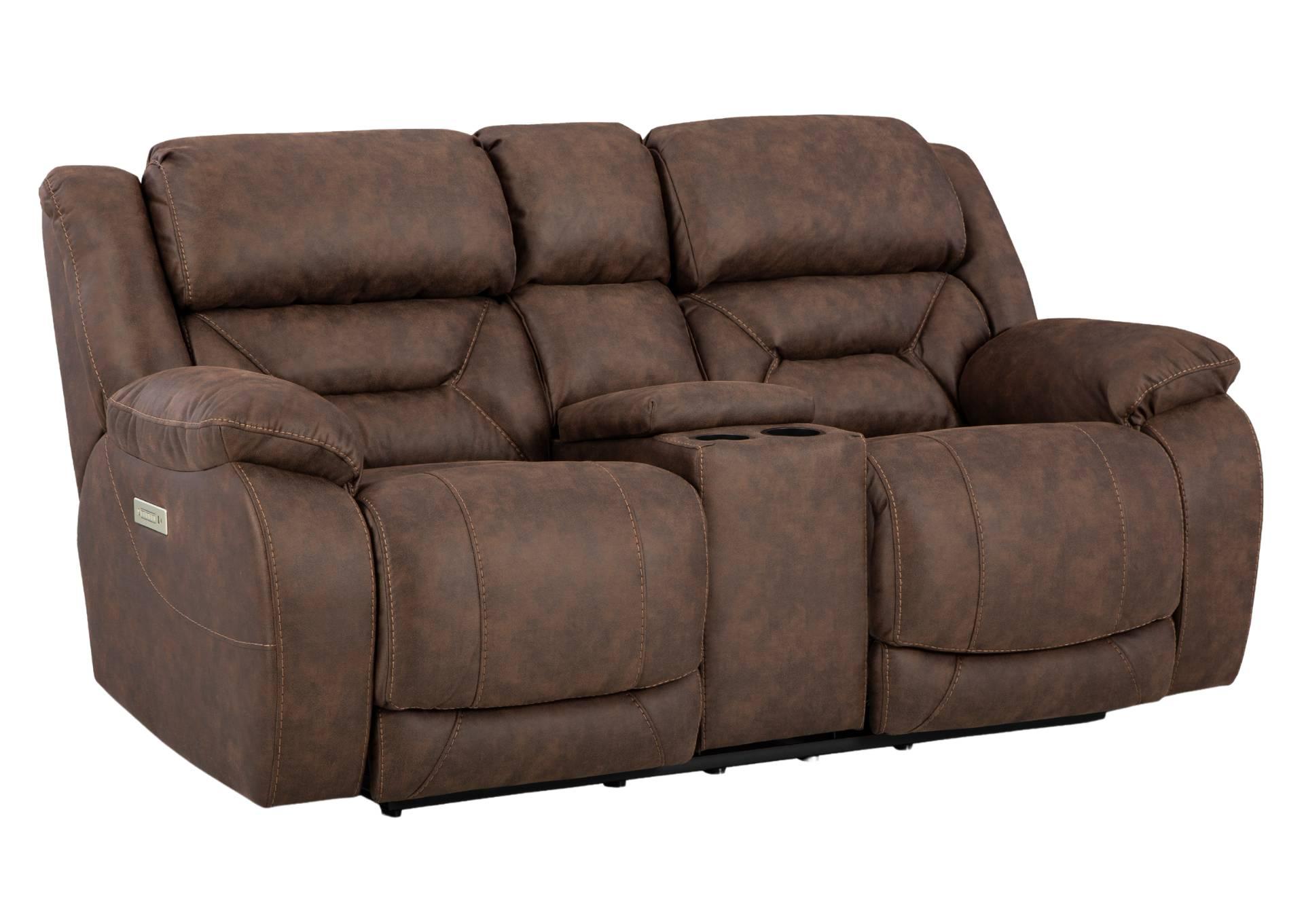 SKYWALKER WALNUT P3 POWER LOVESEAT WITH CONSOLE