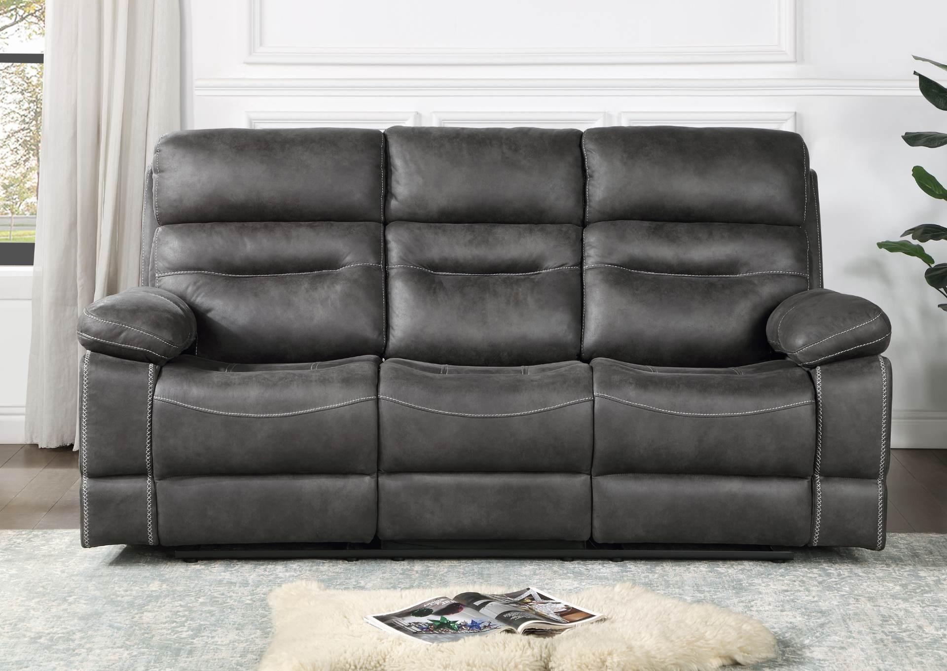 RUDGER GRAY RECLINING SOFA,STEVE SILVER COMPANY