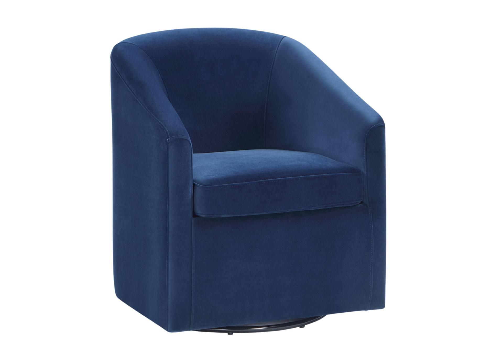 ARLO INDIGO SWIVEL ACCENT CHAIR,STEVE SILVER COMPANY