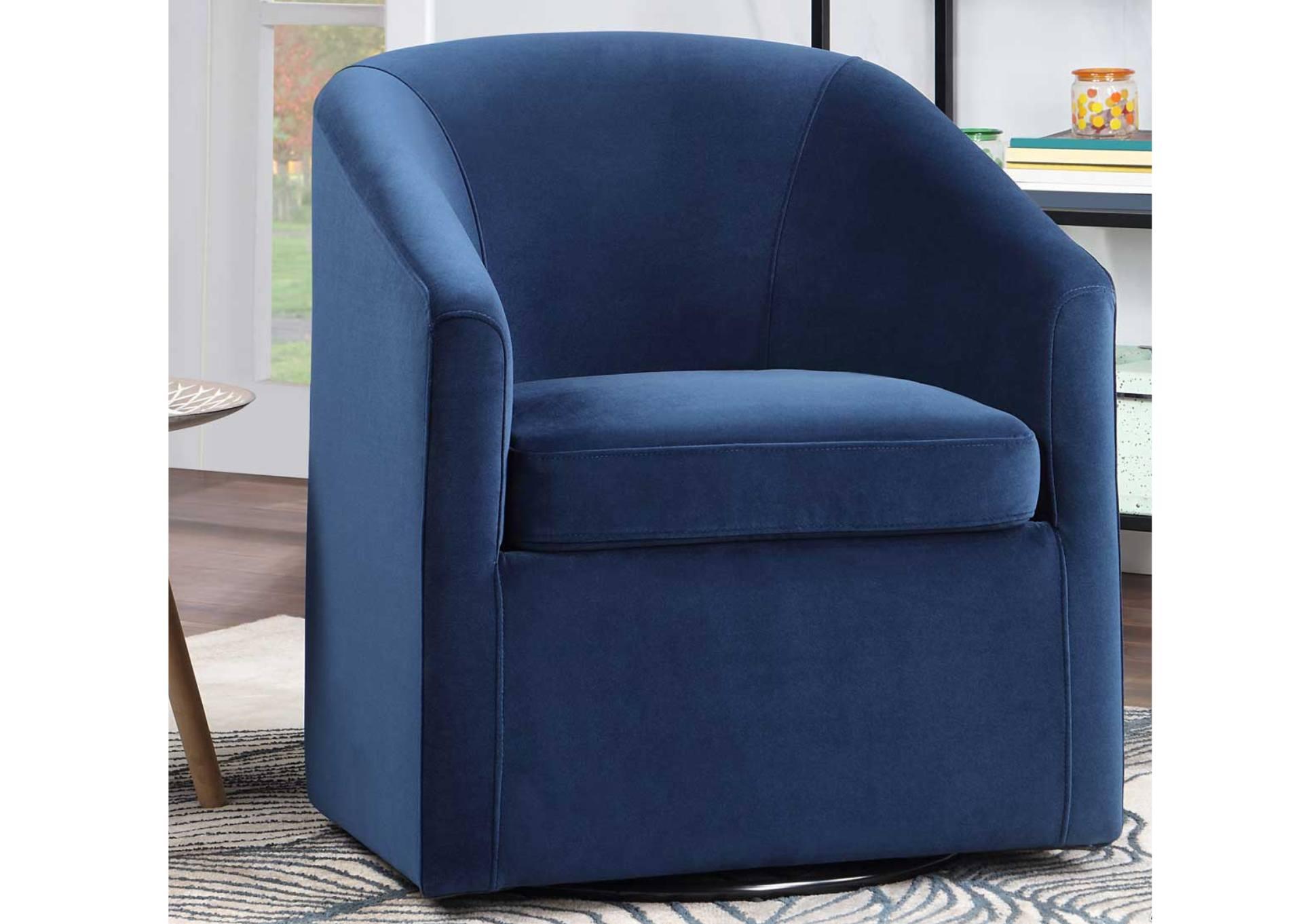 ARLO INDIGO SWIVEL ACCENT CHAIR,STEVE SILVER COMPANY