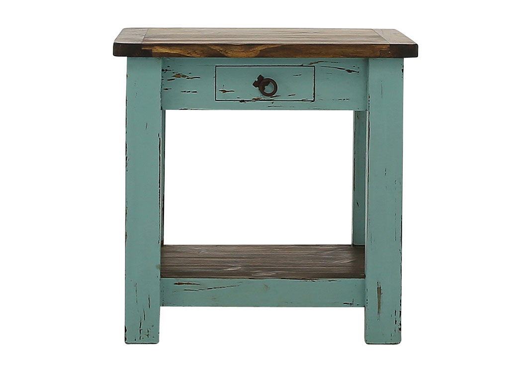 LAWMAN TURQUOISE ACCENT TABLE