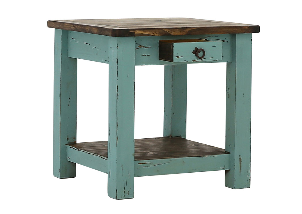 LAWMAN TURQUOISE ACCENT TABLE,ARDENT HOME