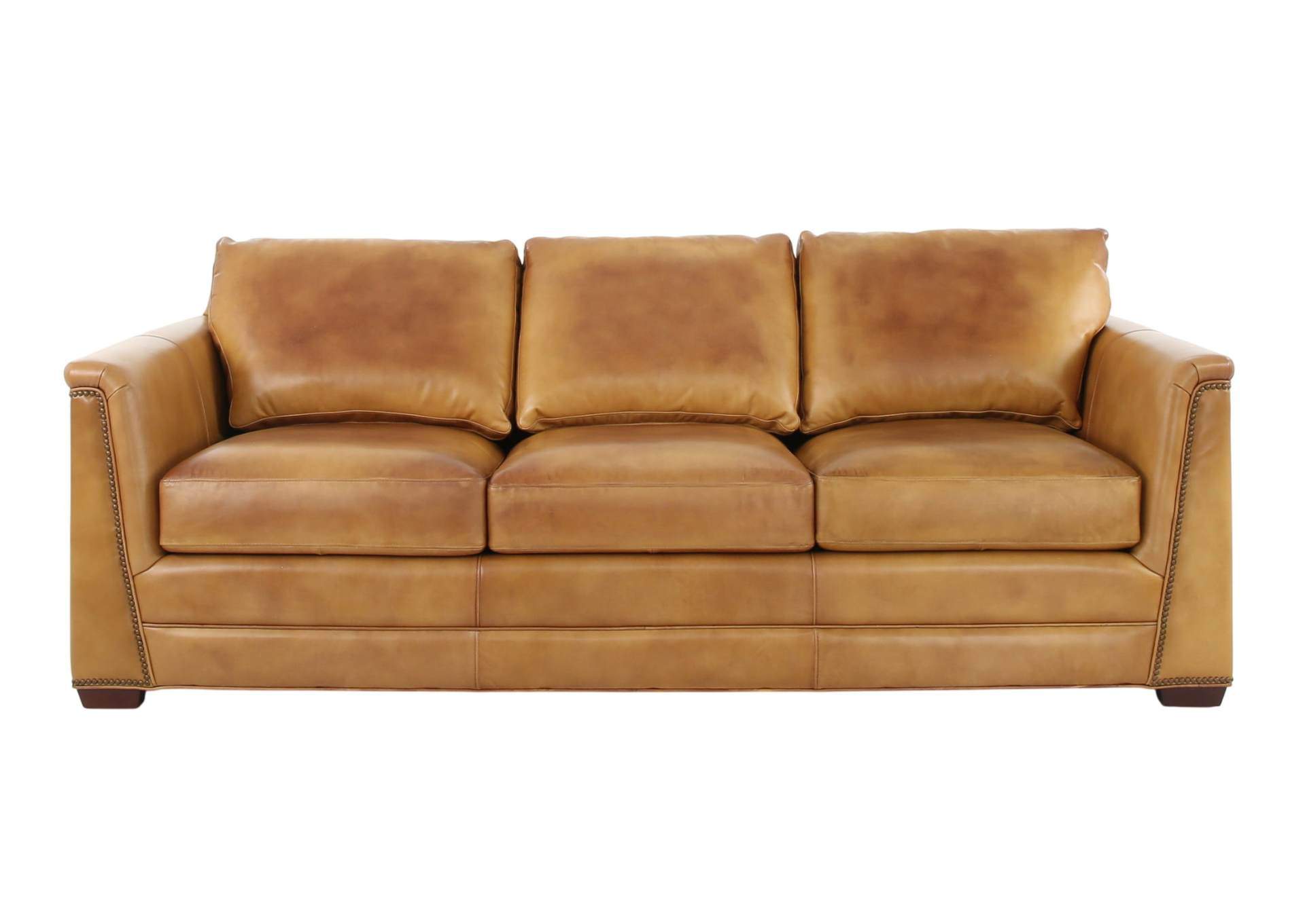 VENETIAN COGNAC LEATHER SOFA,MNDY