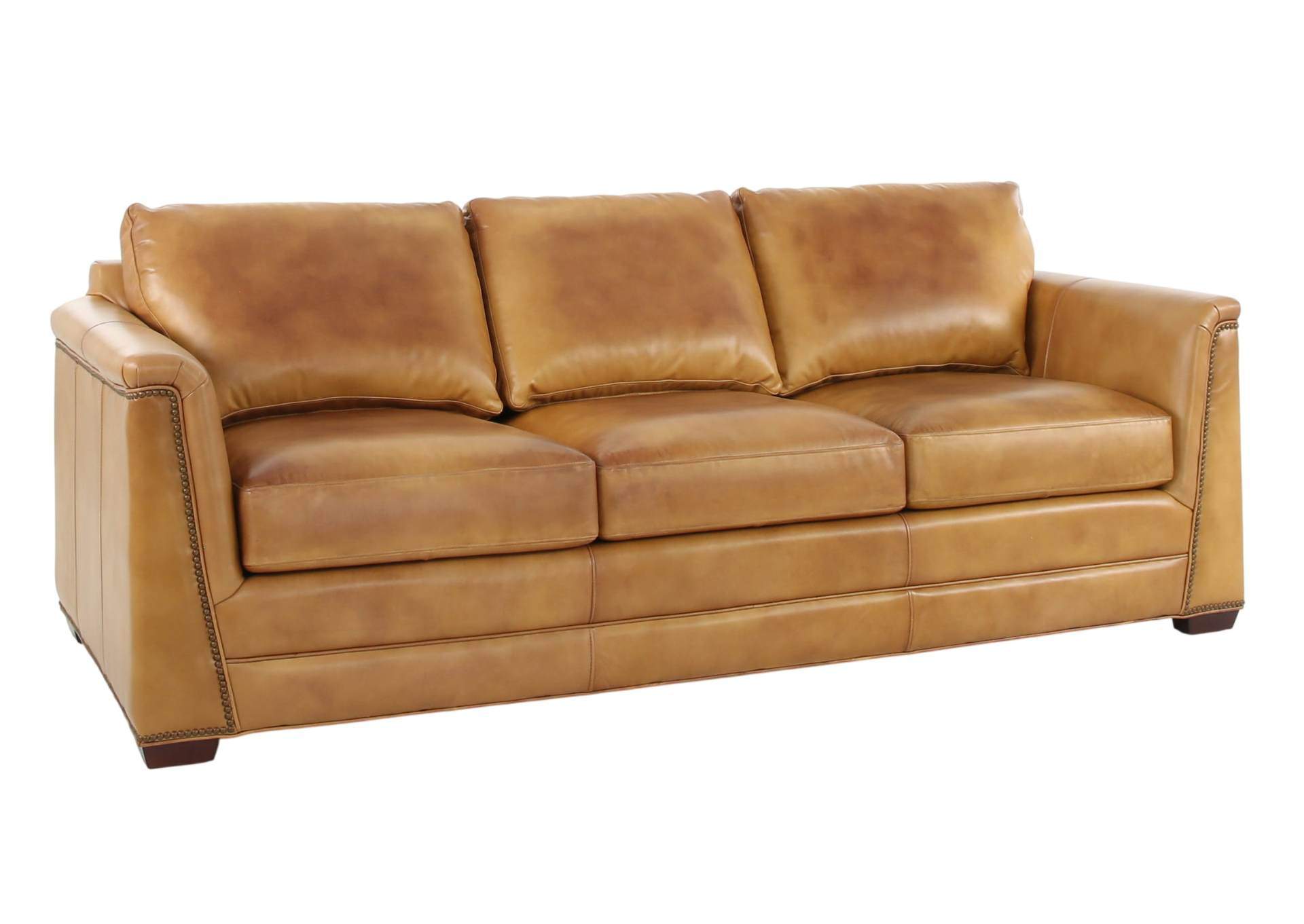 VENETIAN COGNAC LEATHER SOFA,MNDY