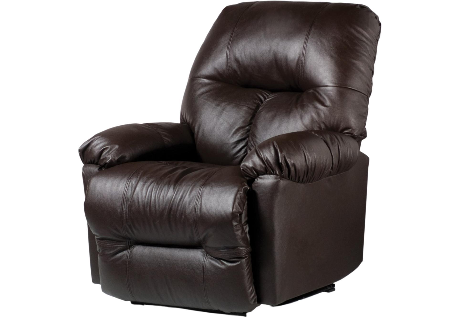 WANDERER CHOCOLATE LEATHER SPACE SAVER RECLINER,BEST CHAIRS INC