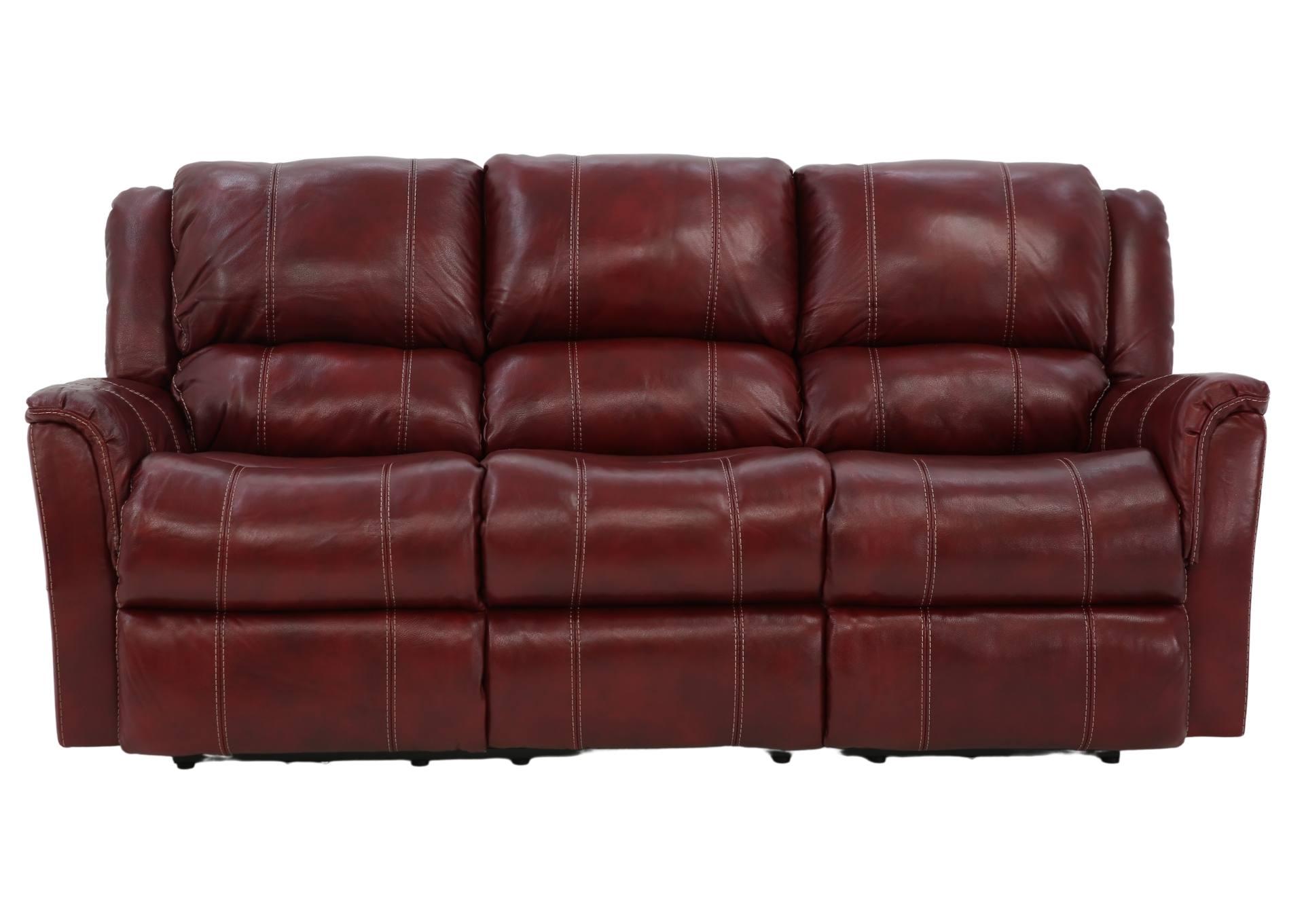 red leather power reclining sofa