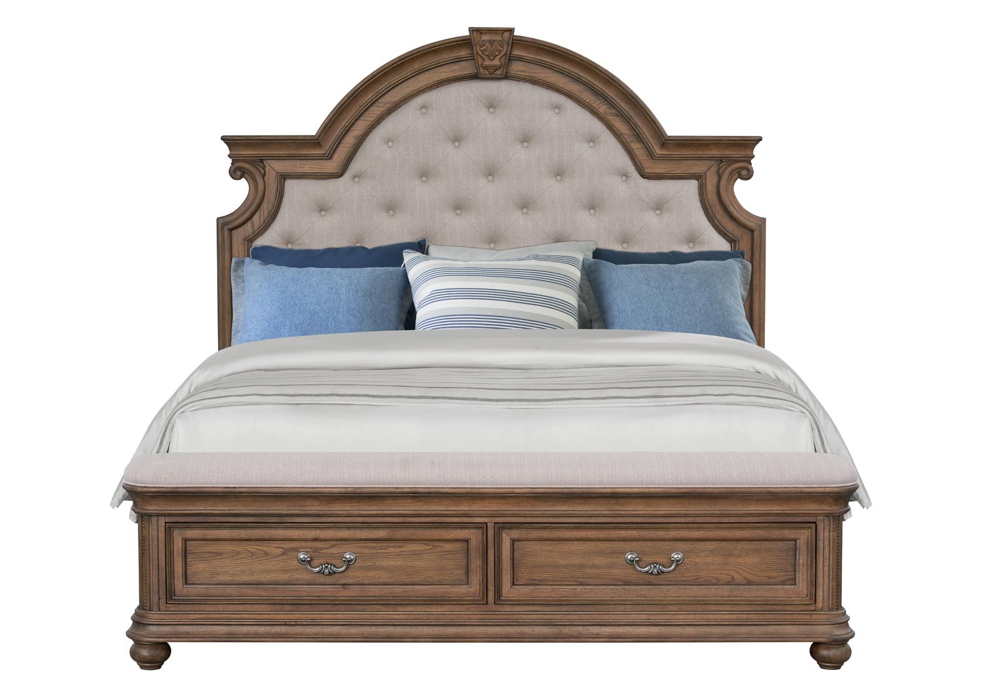 MALLORY LIGHT OAK KING BED,AVALON FURNITURE