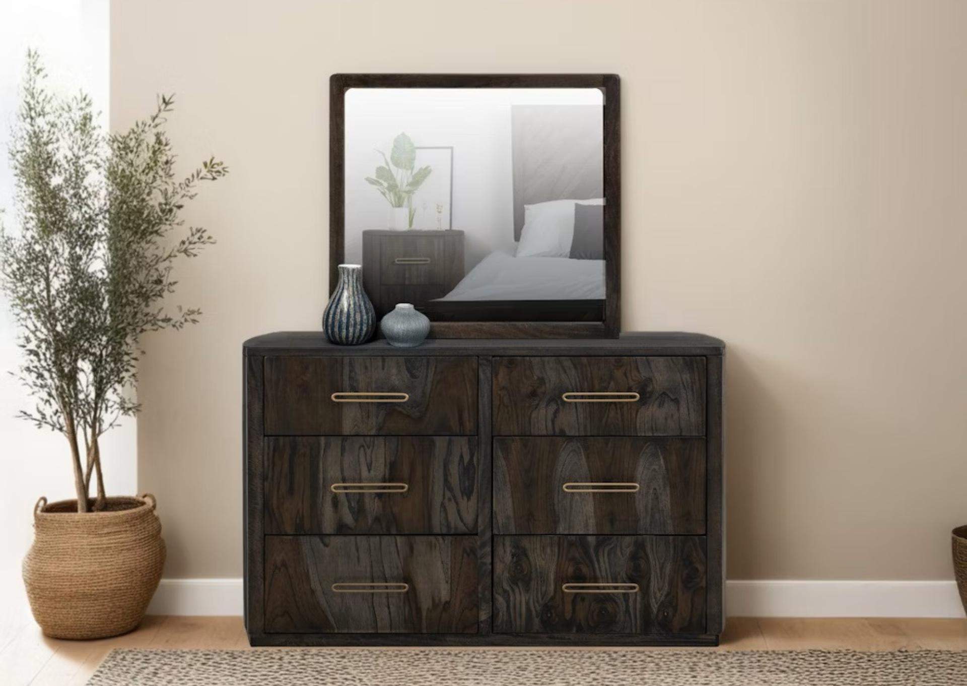 BALAM BLACK DRESSER AND MIRROR,INTERNATIONAL FURNITURE DIRECT, LLC