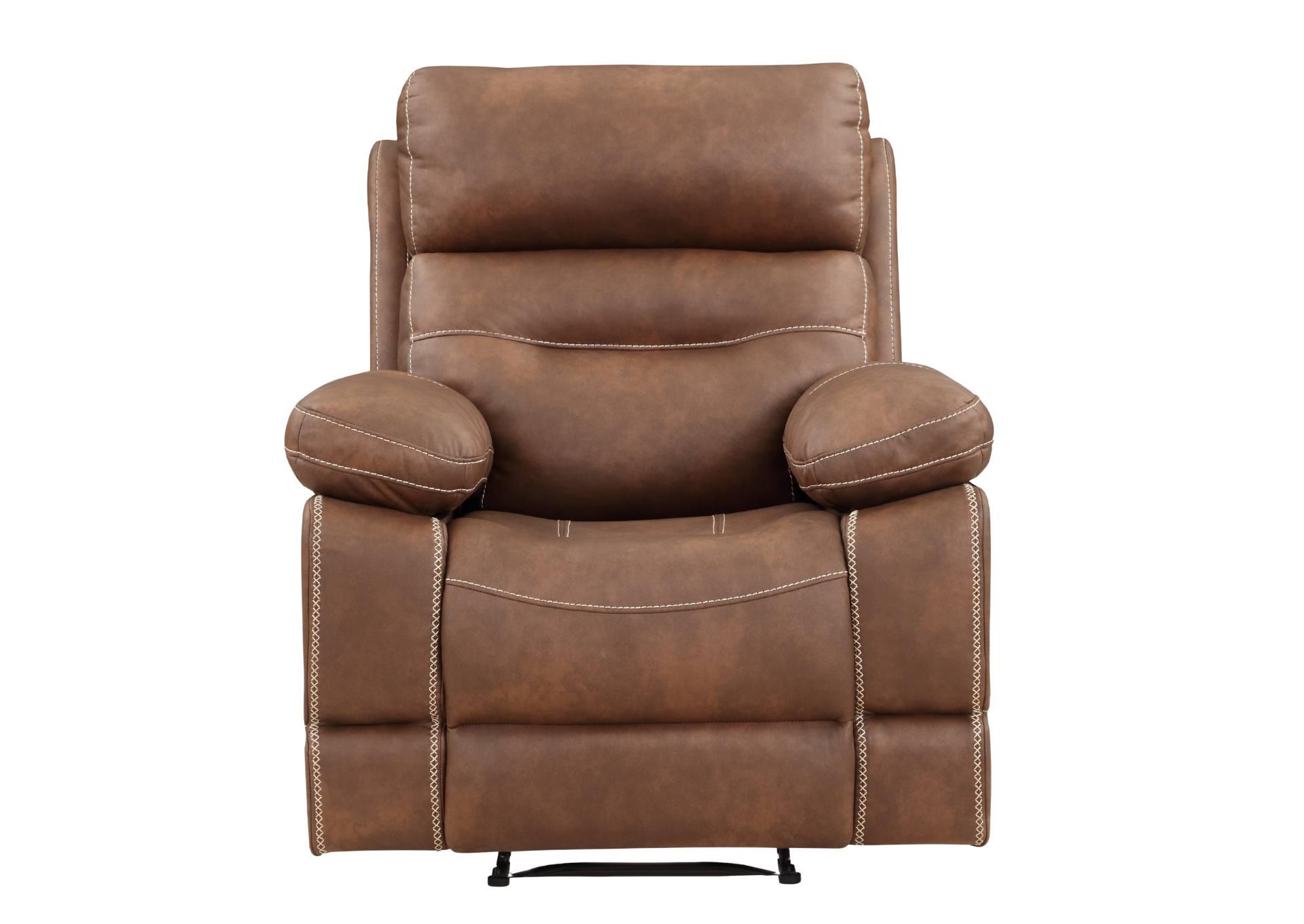 RUDGER CHESTNUT RECLINER,STEVE SILVER COMPANY