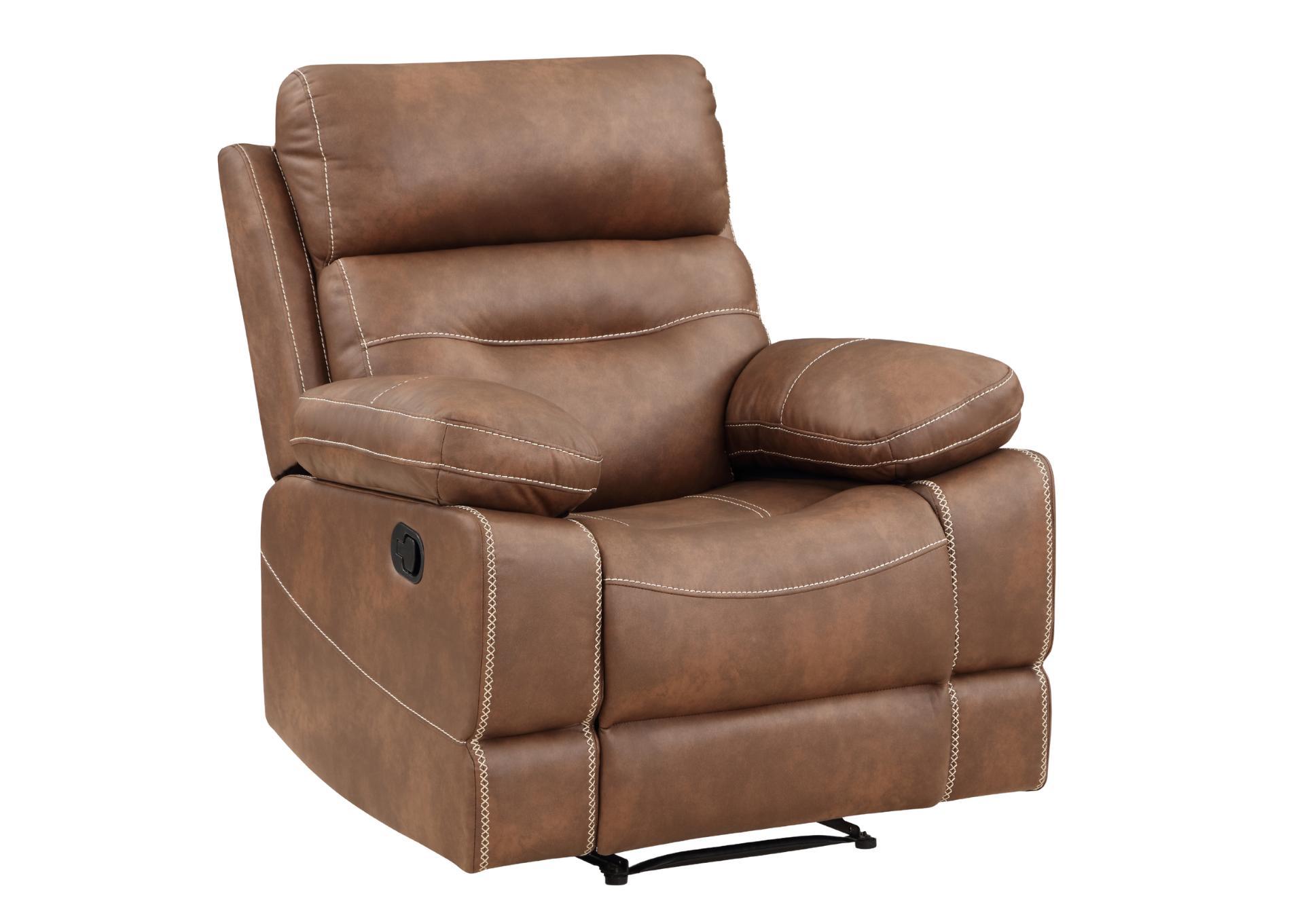 RUDGER CHESTNUT RECLINER,STEVE SILVER COMPANY