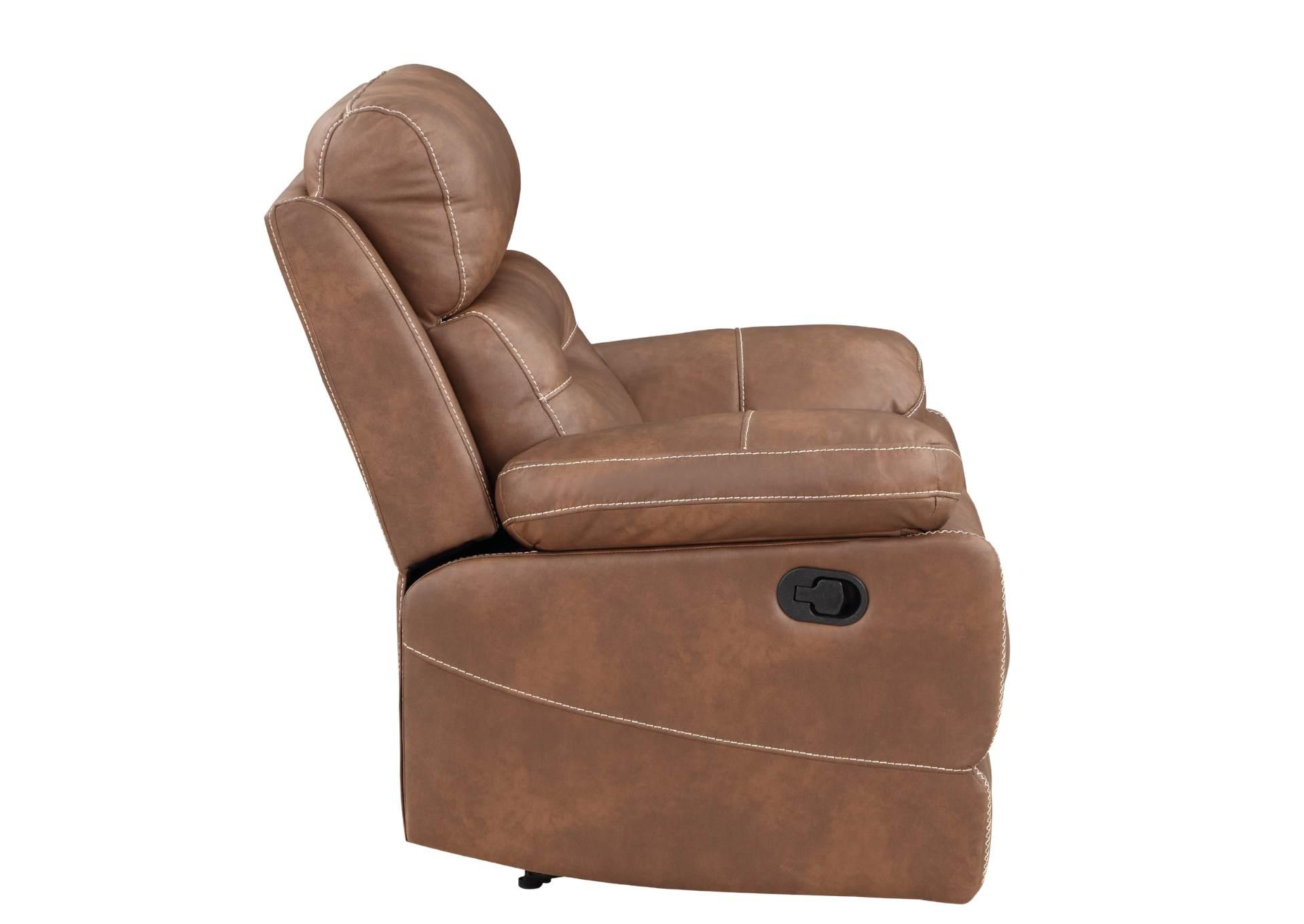 RUDGER CHESTNUT RECLINER,STEVE SILVER COMPANY