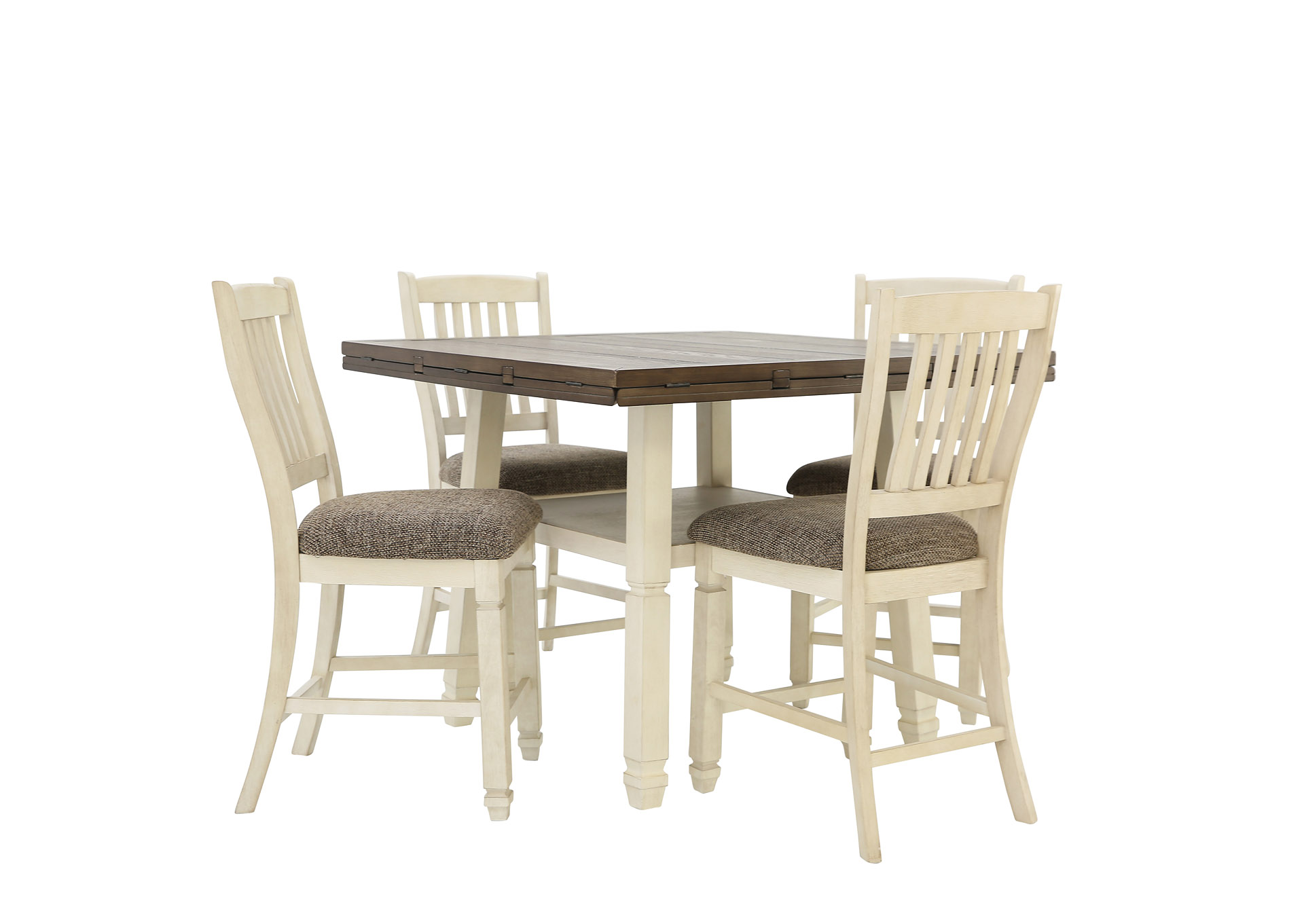 5 Pieces Counter Height Dining Sets, Wood Dining Table with Drop