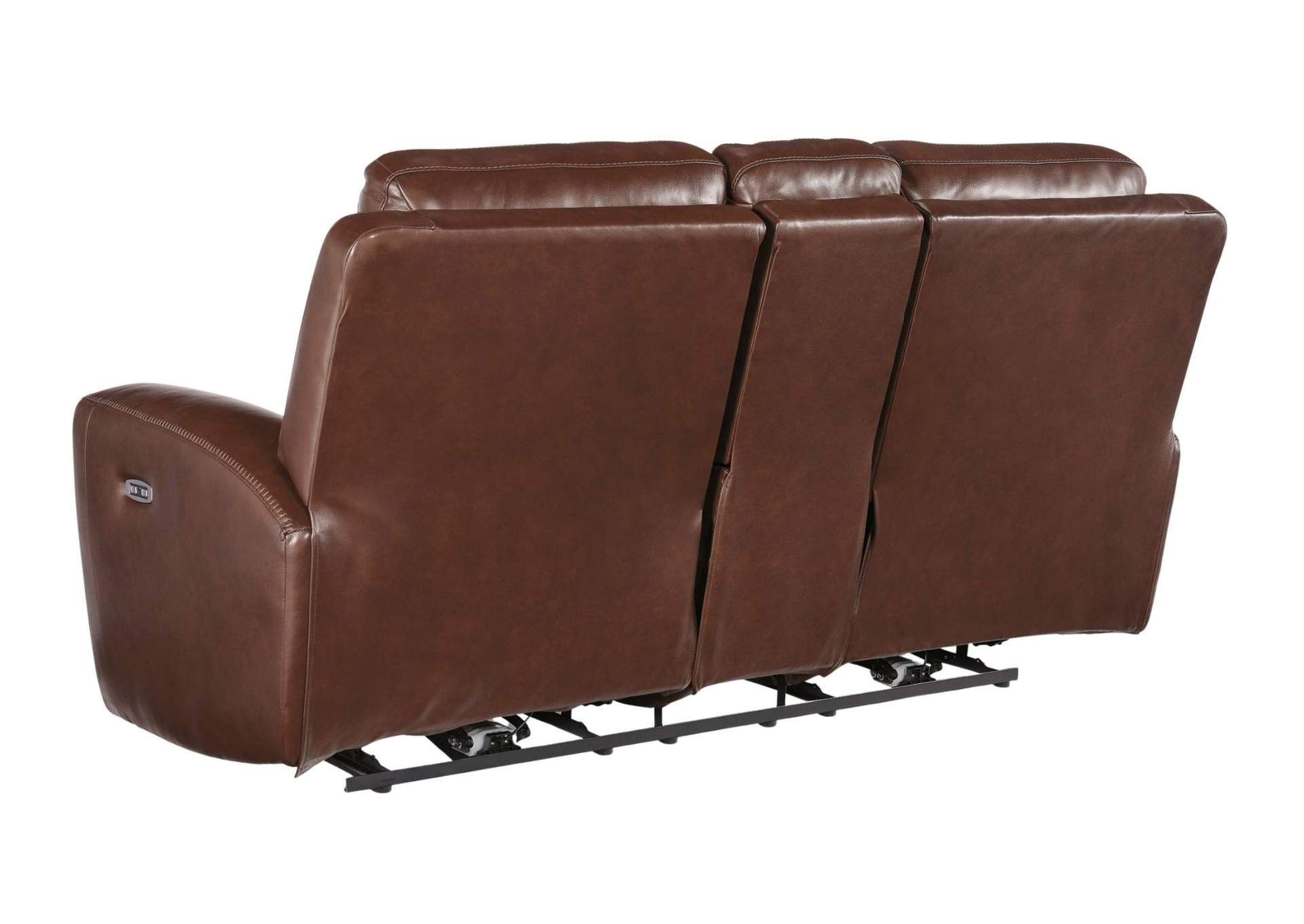 MOMENTUM MAHOGANY LEATHER 2P POWER CONSOLE LOVESEAT,ASHLEY FURNITURE INC.